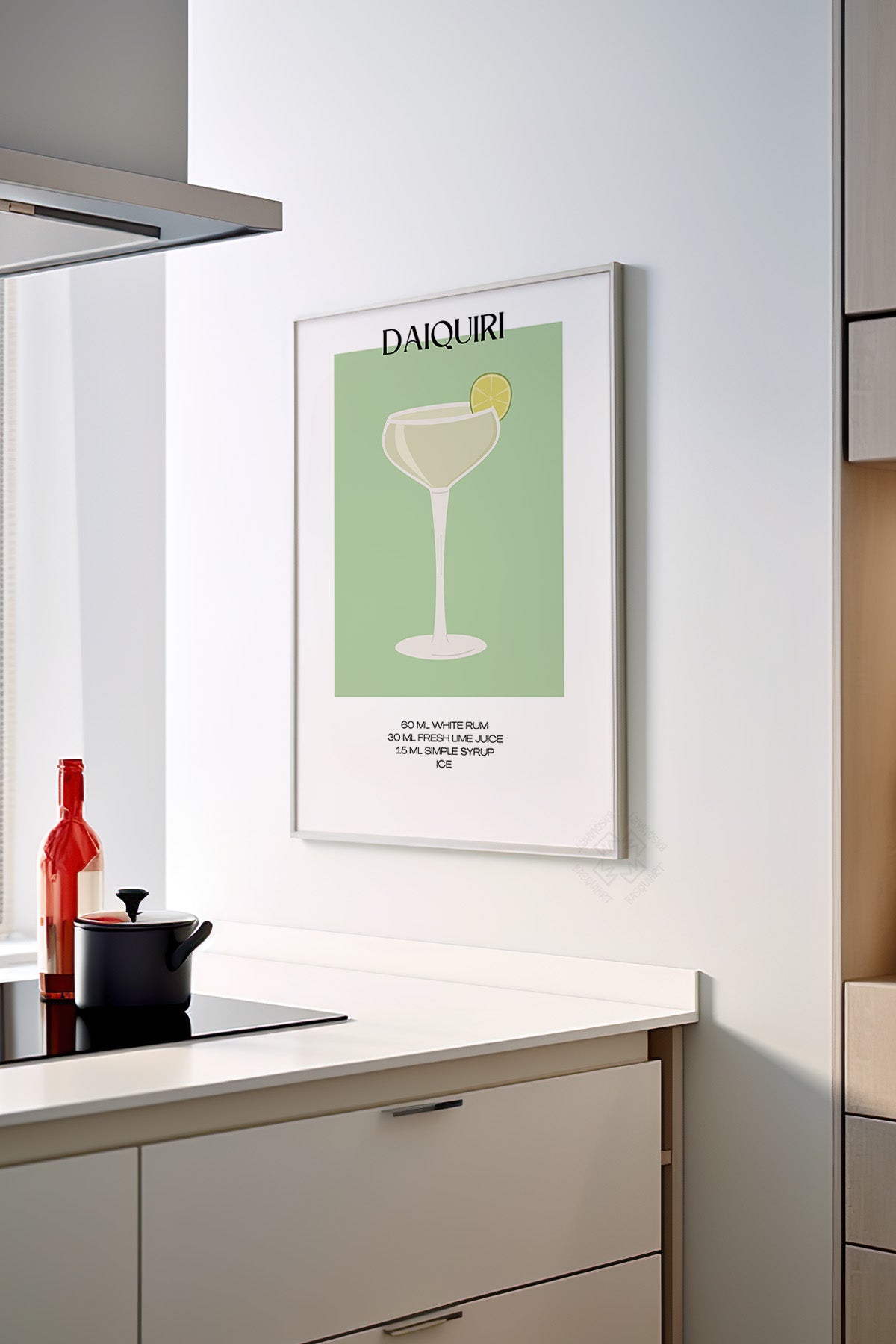 Kokteyl Serisi Beyaz Çerçeveli Poster, Tablo, Cafe, Restoran, Mutfak Duvar Dekoru No:24