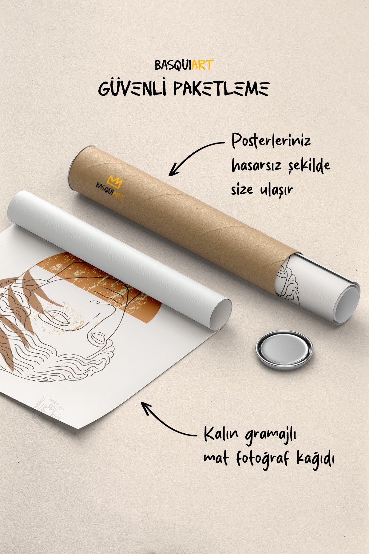 Sanatsal Dekor 4'lü Poster Seti, Duvar Dekoru No:7