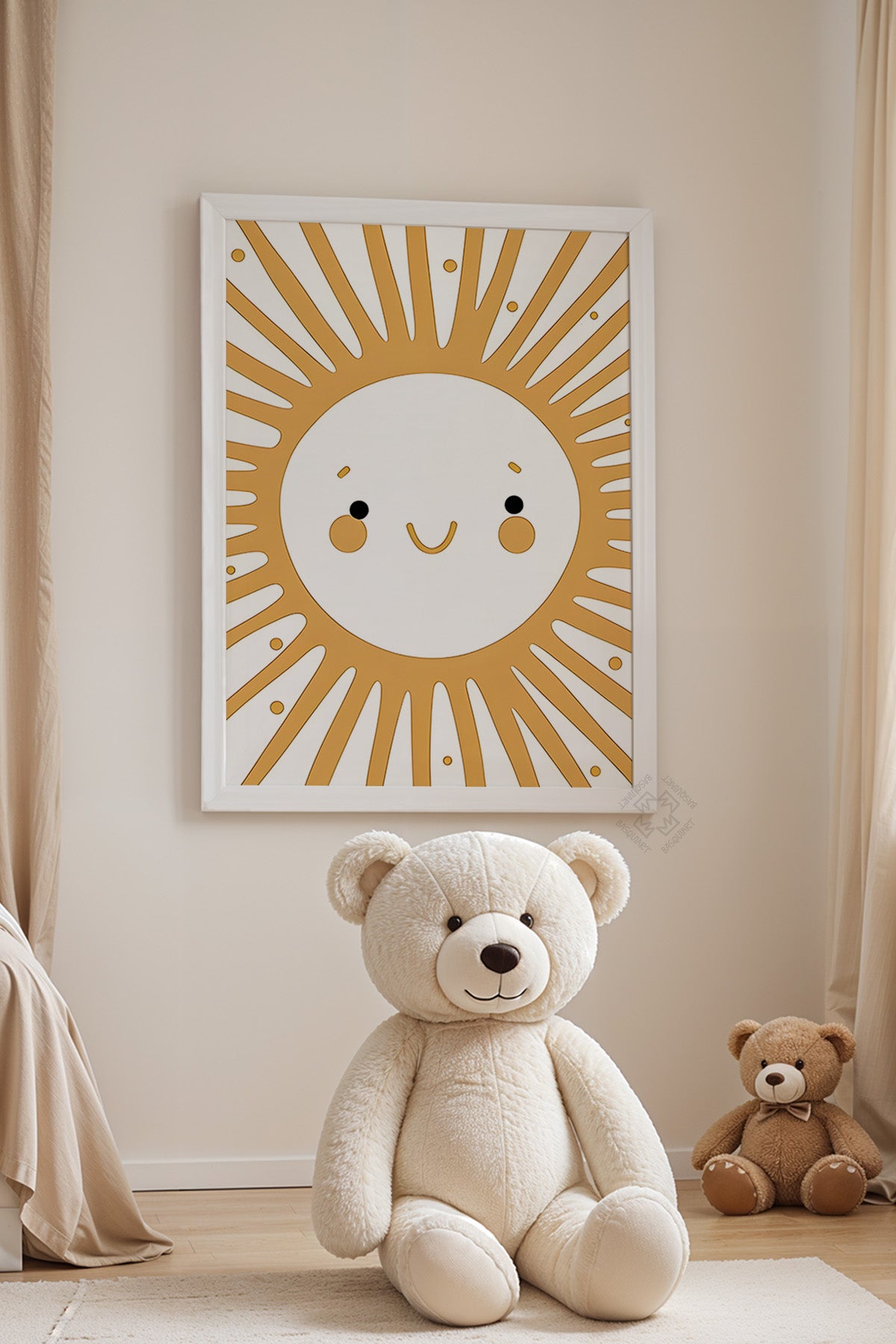 Çocuk Odası, Bebek Odası Beyaz Çerçeveli Poster, Tablo No:65