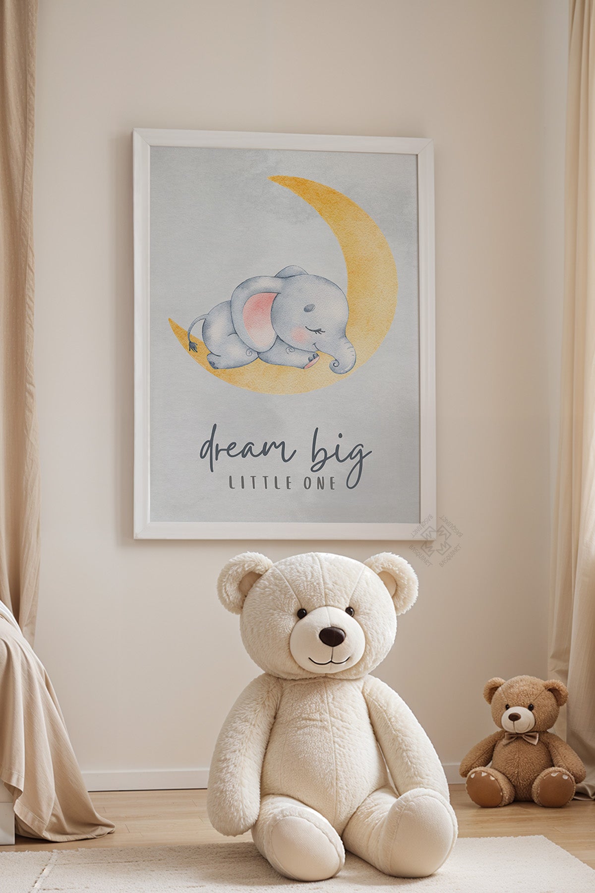Çocuk Odası, Bebek Odası Beyaz Çerçeveli Poster, Tablo No:27
