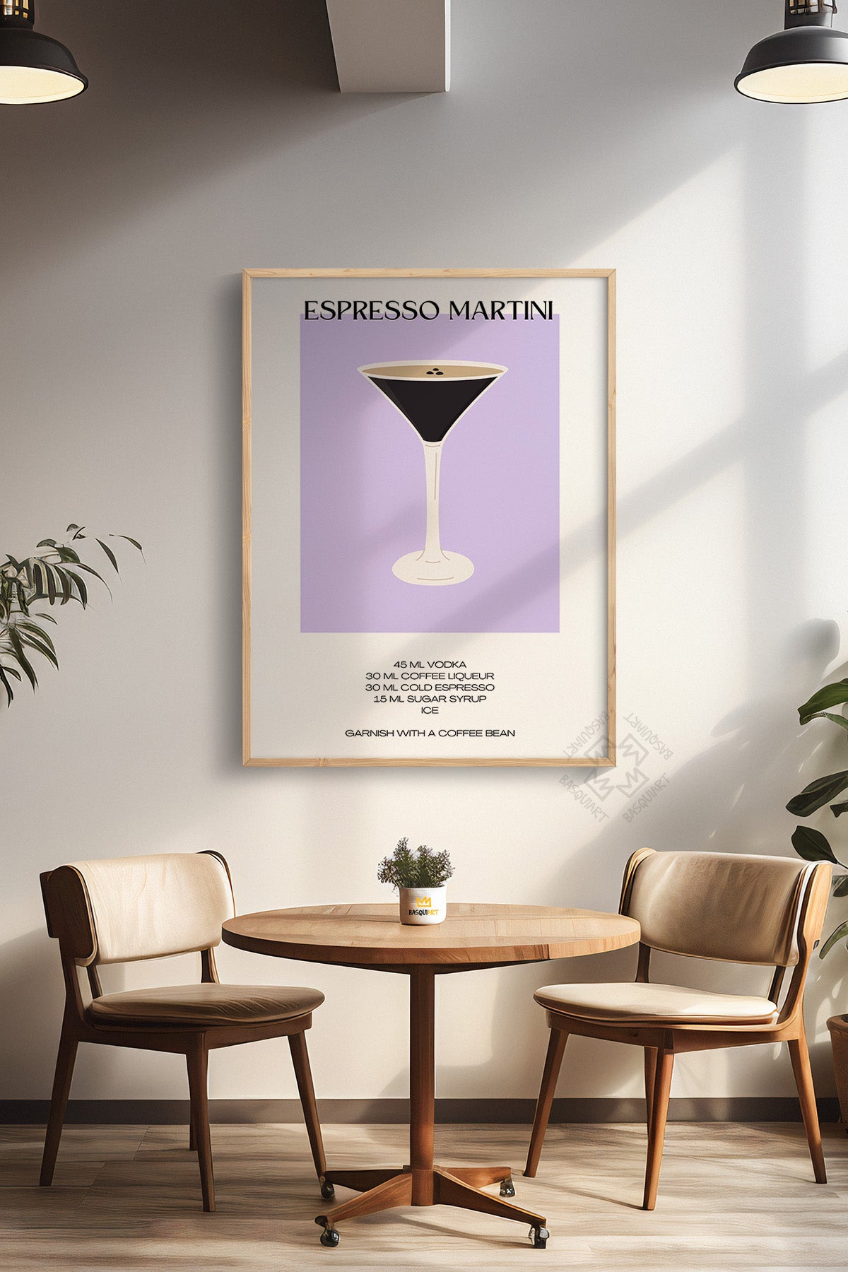 Kokteyl Serisi Ahşap Çerçeveli Poster, Tablo, Cafe, Restoran, Mutfak Duvar Dekoru No:16