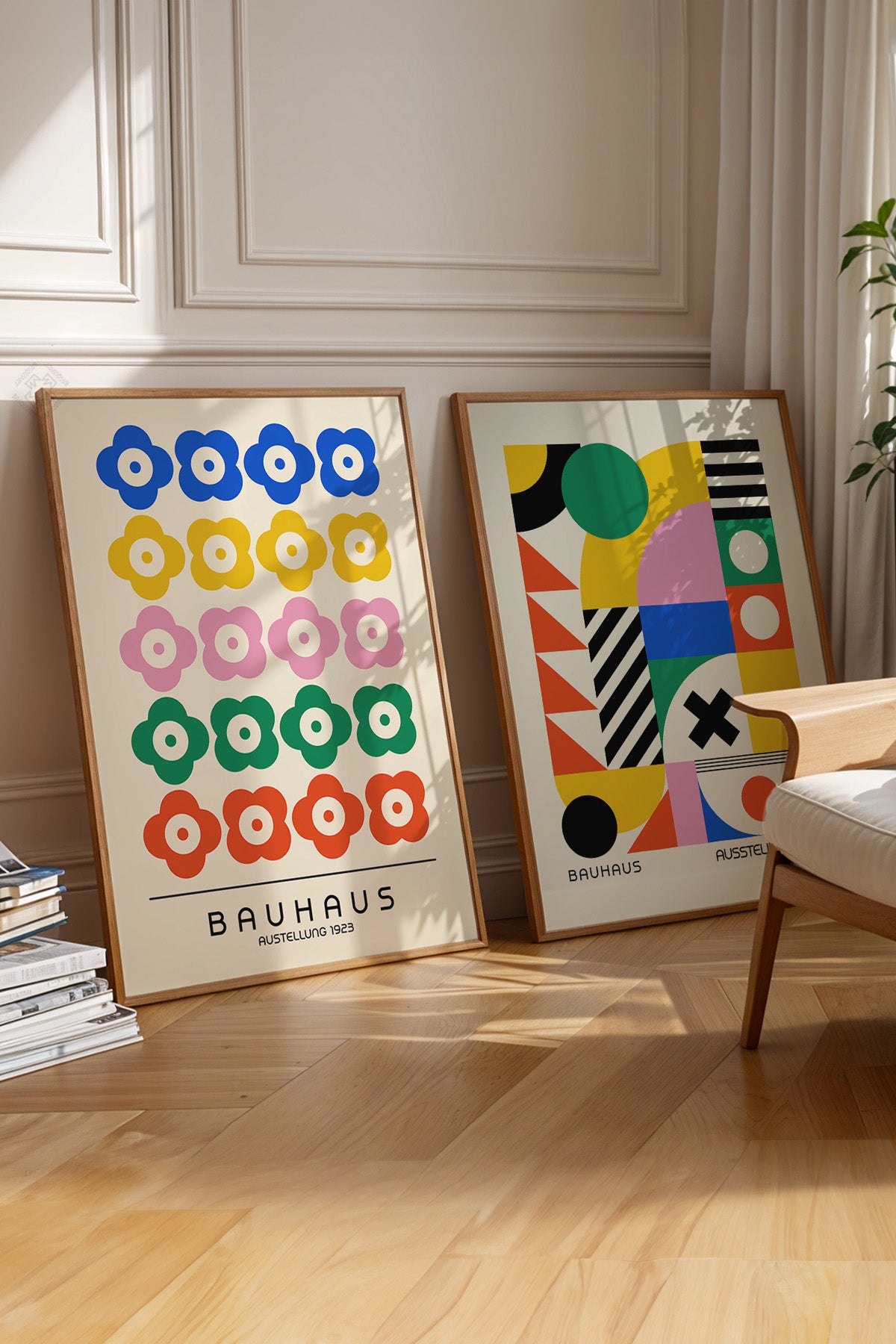 Bauhaus 2'li Ahşap Çerçeveli Poster, Tablo Seti No:29