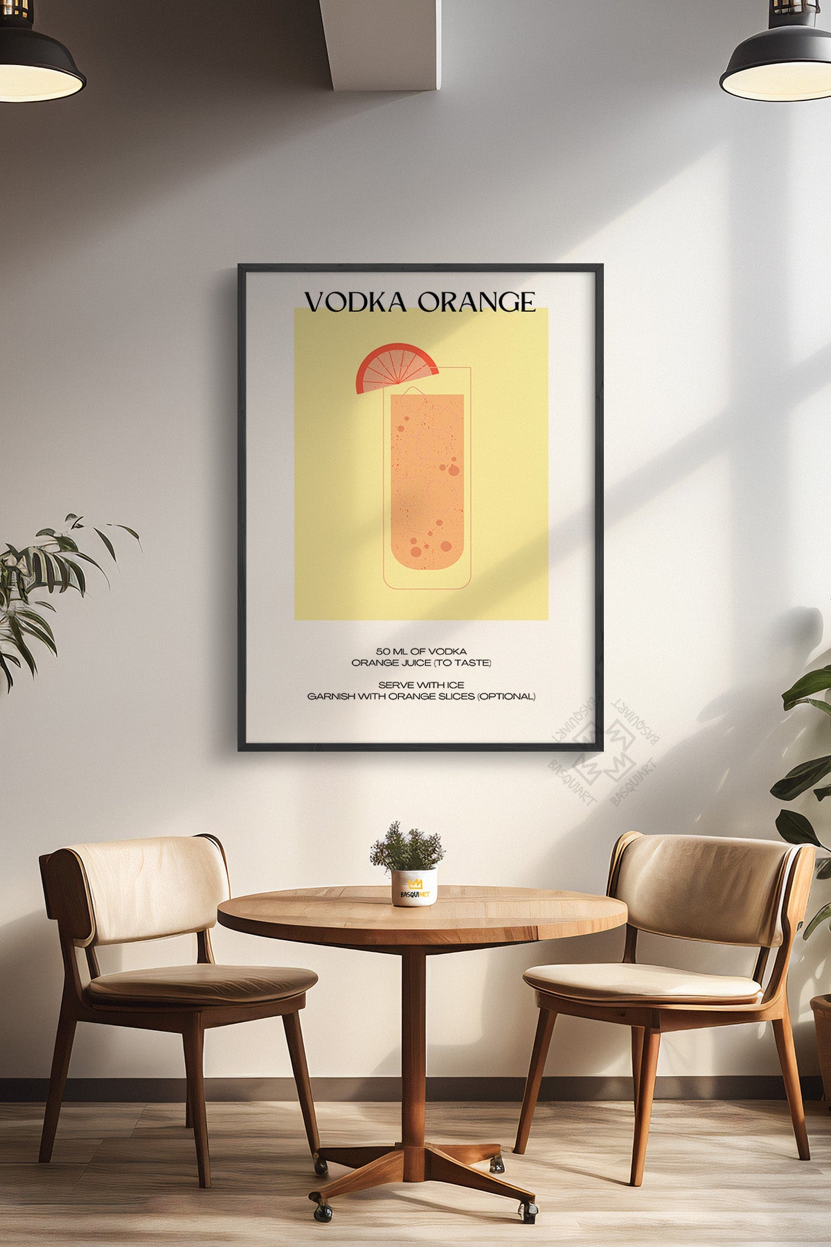 Kokteyl Serisi Siyah Çerçeveli Poster, Tablo, Cafe, Restoran, Mutfak Duvar Dekoru No:18