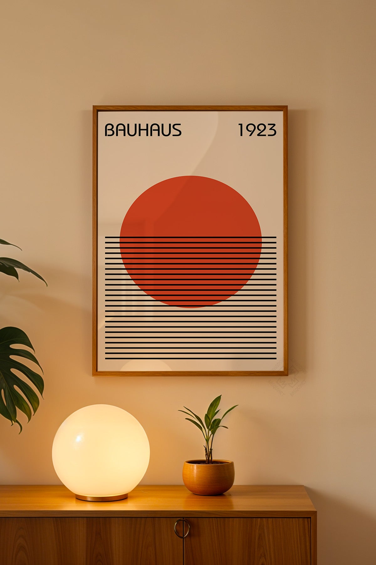 Bauhaus Serisi Ahşap Çerçeveli Poster, Tablo No:27