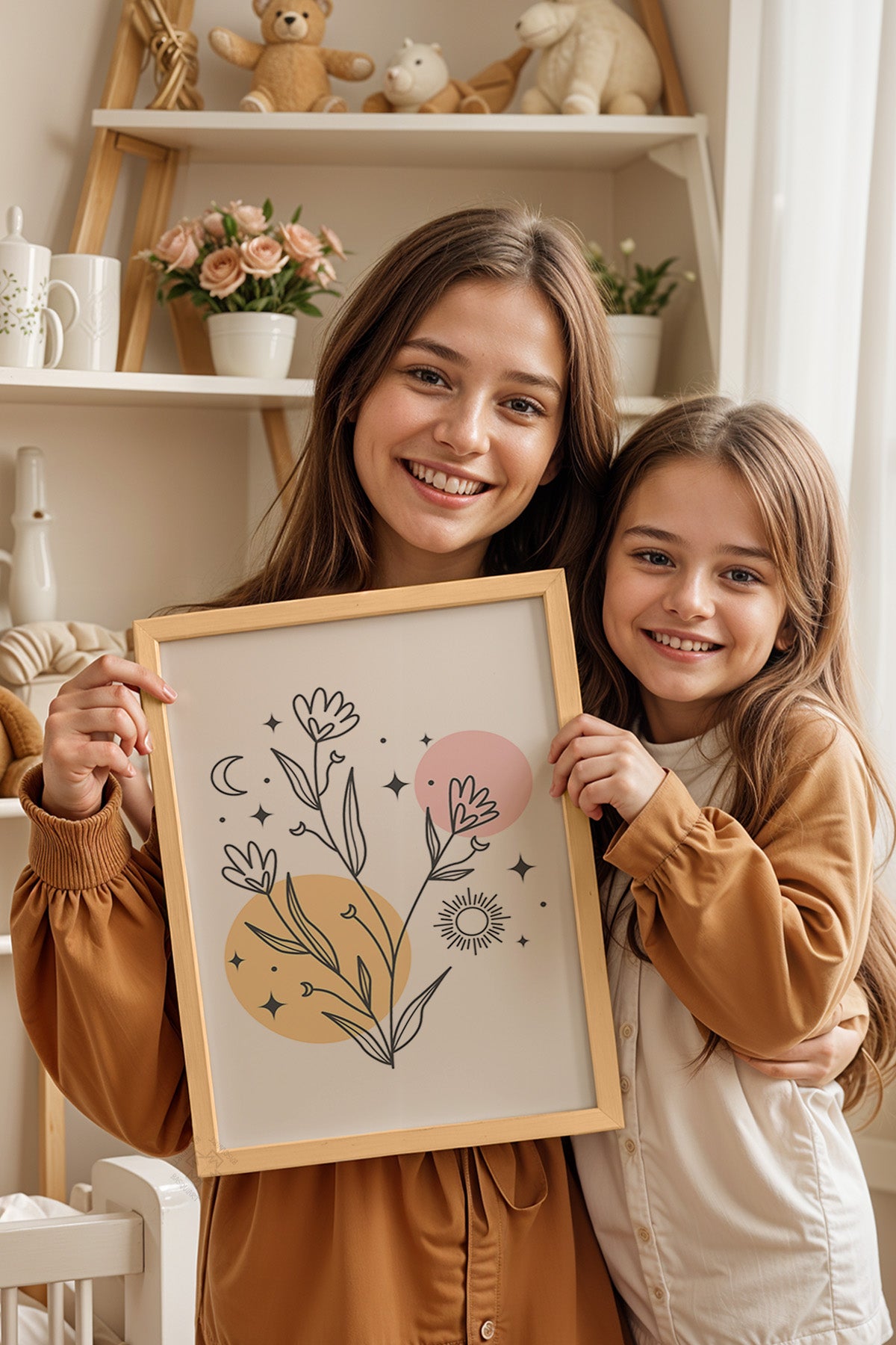 Çocuk Odası, Bebek Odası Ahşap Çerçeveli Poster, Tablo No:90