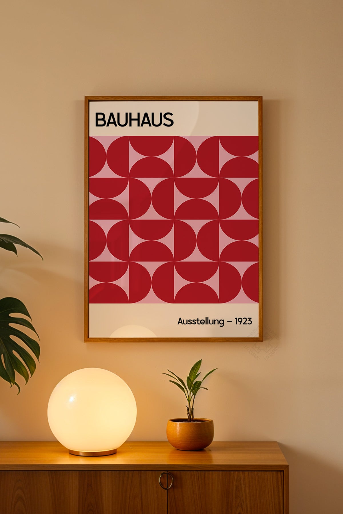 Bauhaus Serisi Ahşap Çerçeveli Poster, Tablo No:123