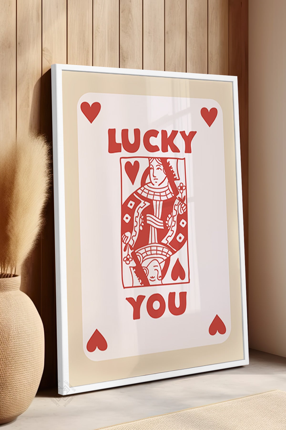 Lucky You Serisi Beyaz Çerçeveli Poster, Tablo Duvar Dekoru No:61