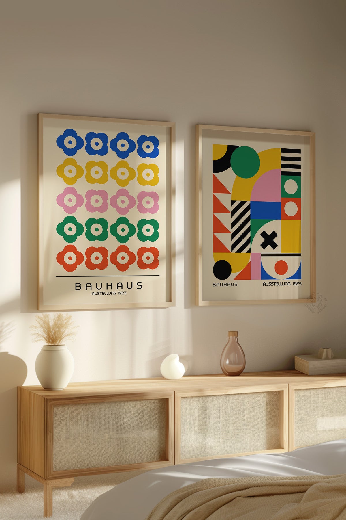 Bauhaus 2'li Ahşap Çerçeveli Poster, Tablo Seti No:29