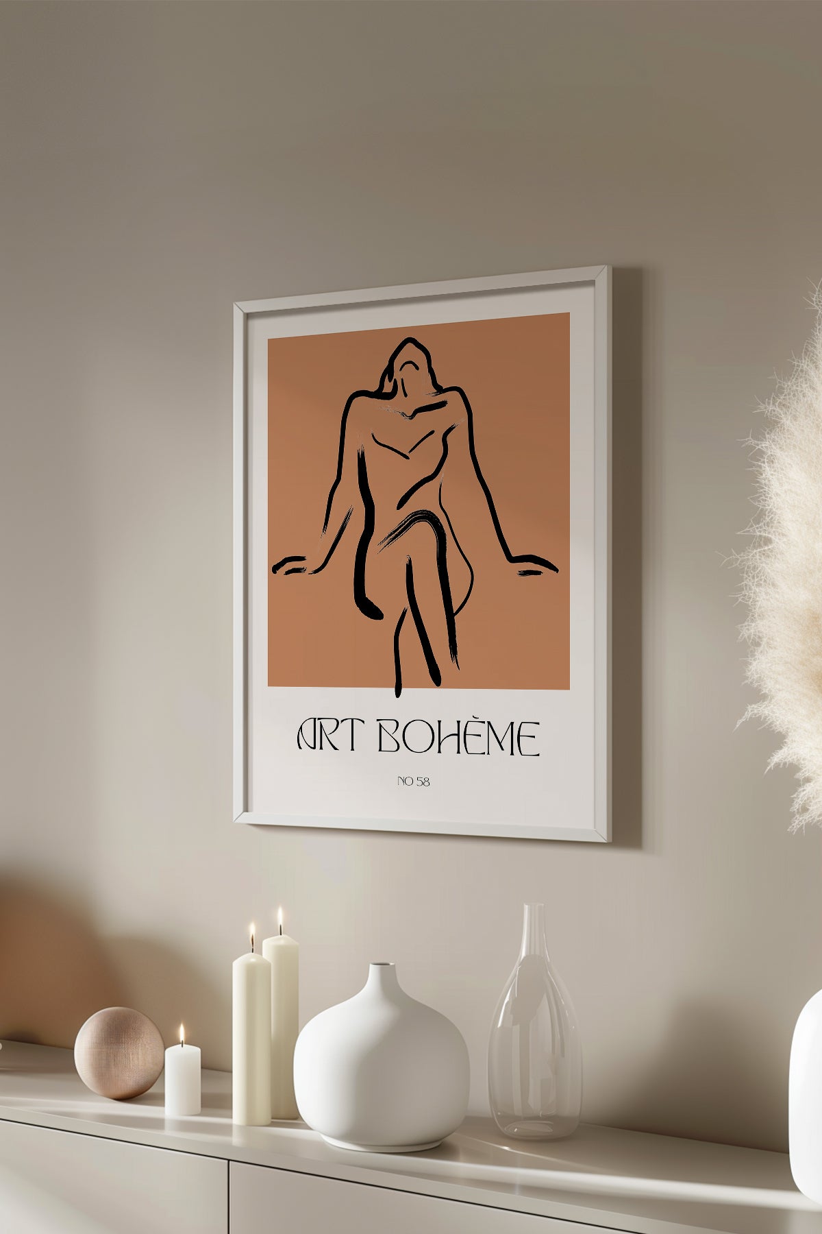 Bohemian Serisi Beyaz Çerçeveli Poster, Tablo No:102