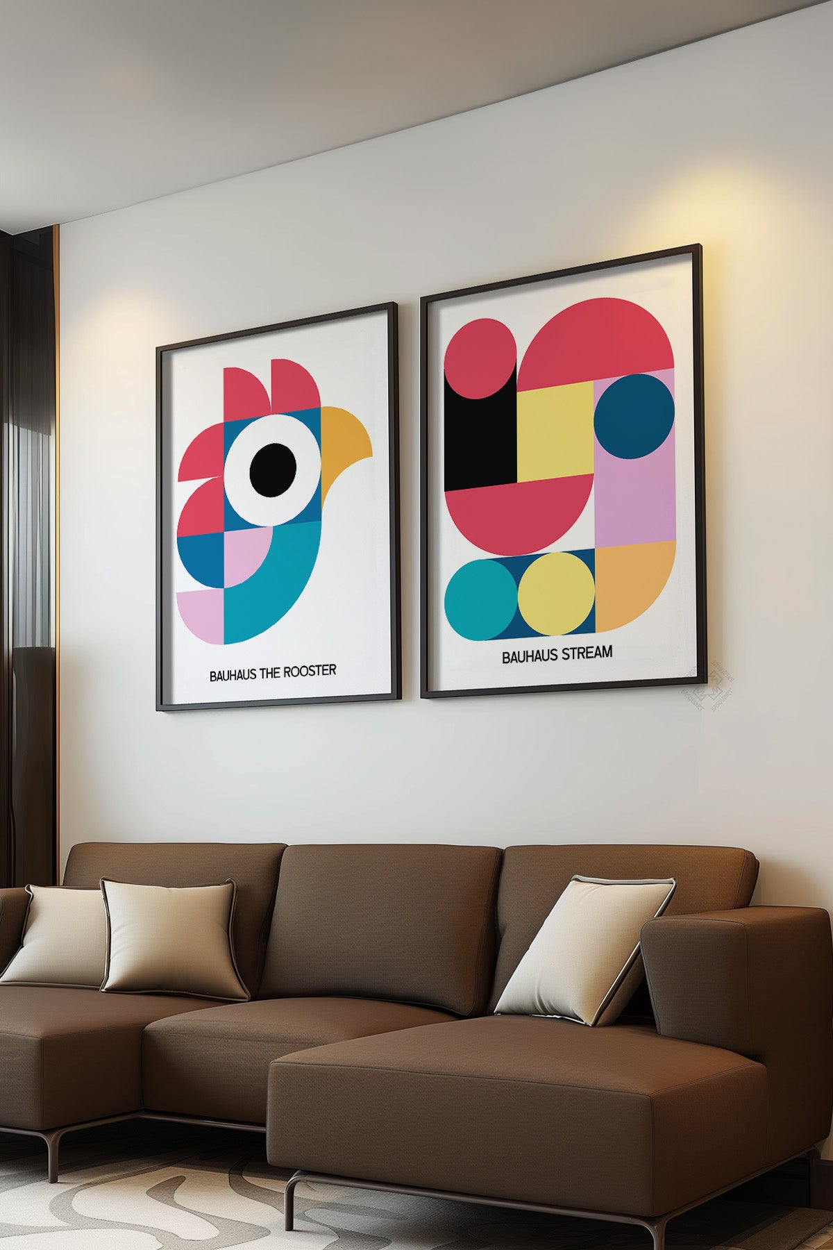 Bauhaus 2'li Siyah Çerçeveli Poster, Tablo Seti No:30
