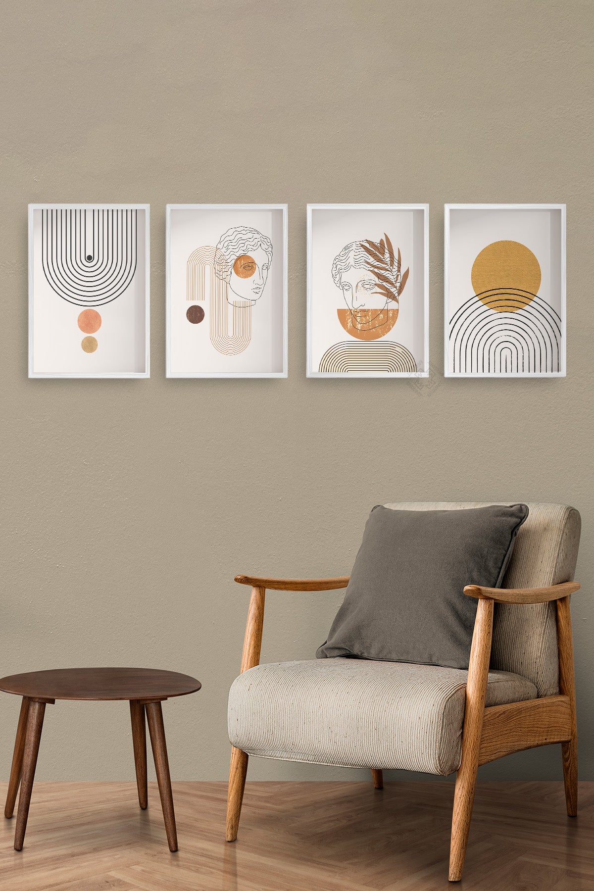 Bohemian 4'lü Beyaz Çerçeveli Poster, Tablo Seti No:17