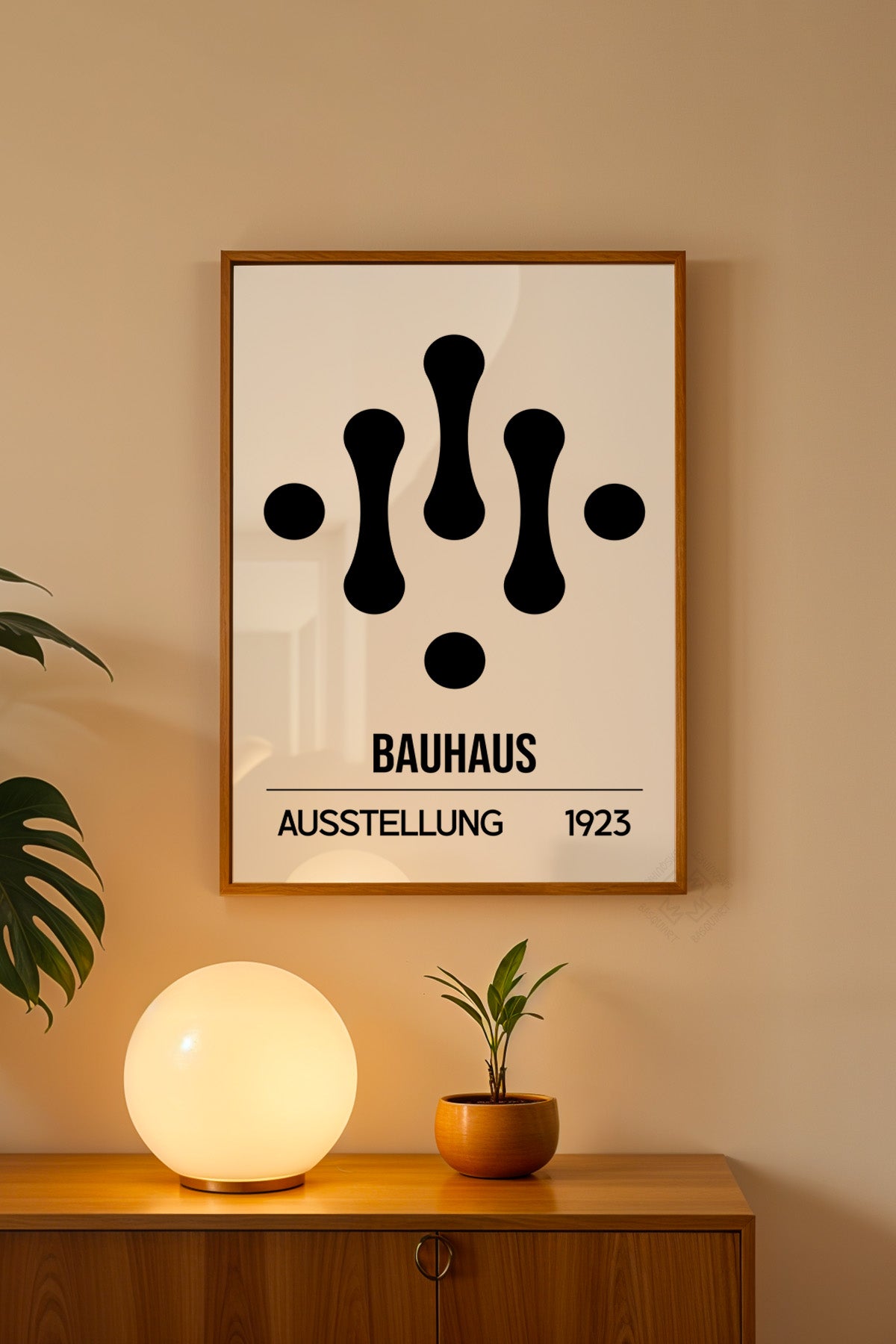Bauhaus Serisi Ahşap Çerçeveli Poster, Tablo No:125