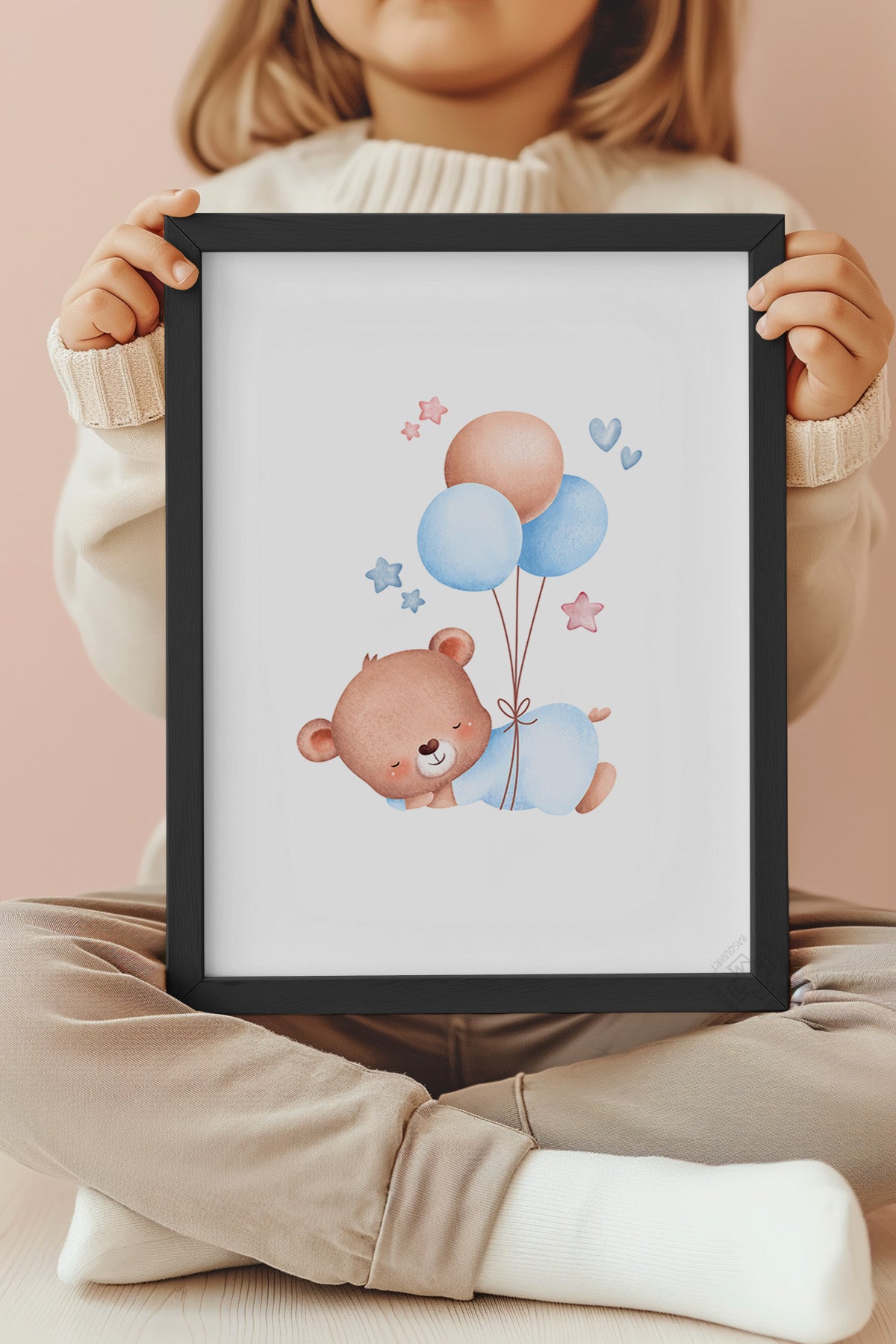Çocuk Odası, Bebek Odası Siyah Çerçeveli Poster, Tablo No:2