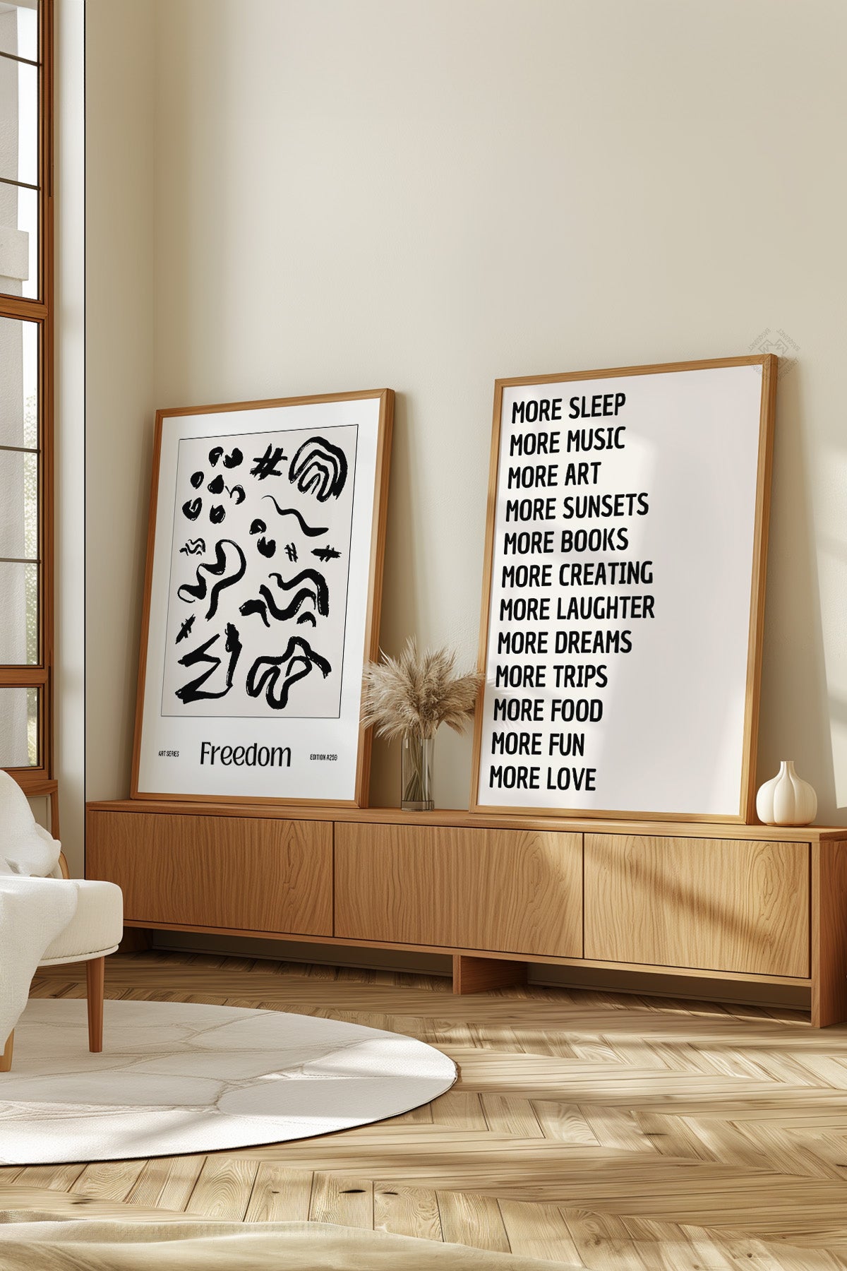 İskandinav 2'li Ahşap Çerçeveli Poster, Tablo Seti No:8