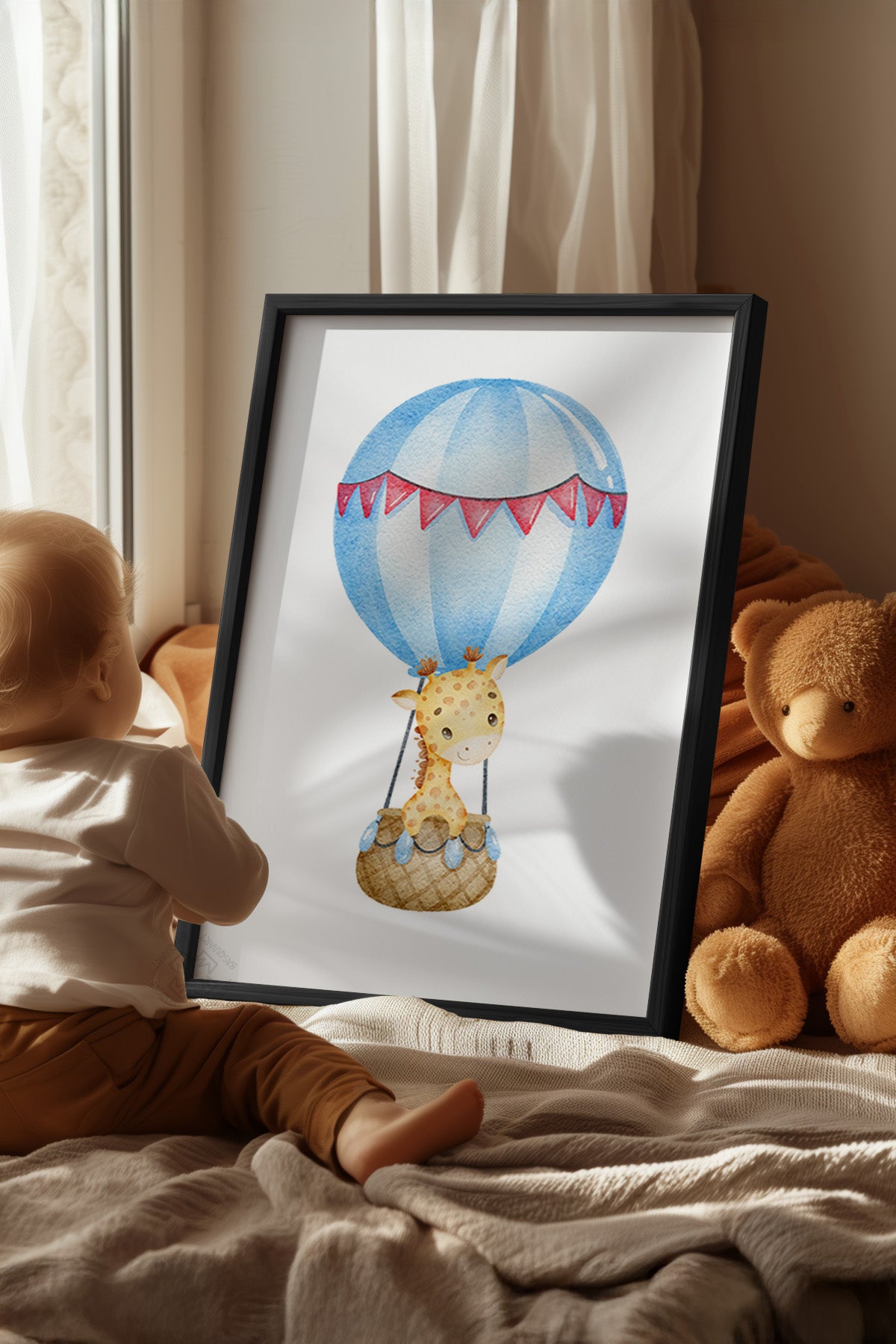 Çocuk Odası, Bebek Odası Siyah Çerçeveli Poster, Tablo No:7