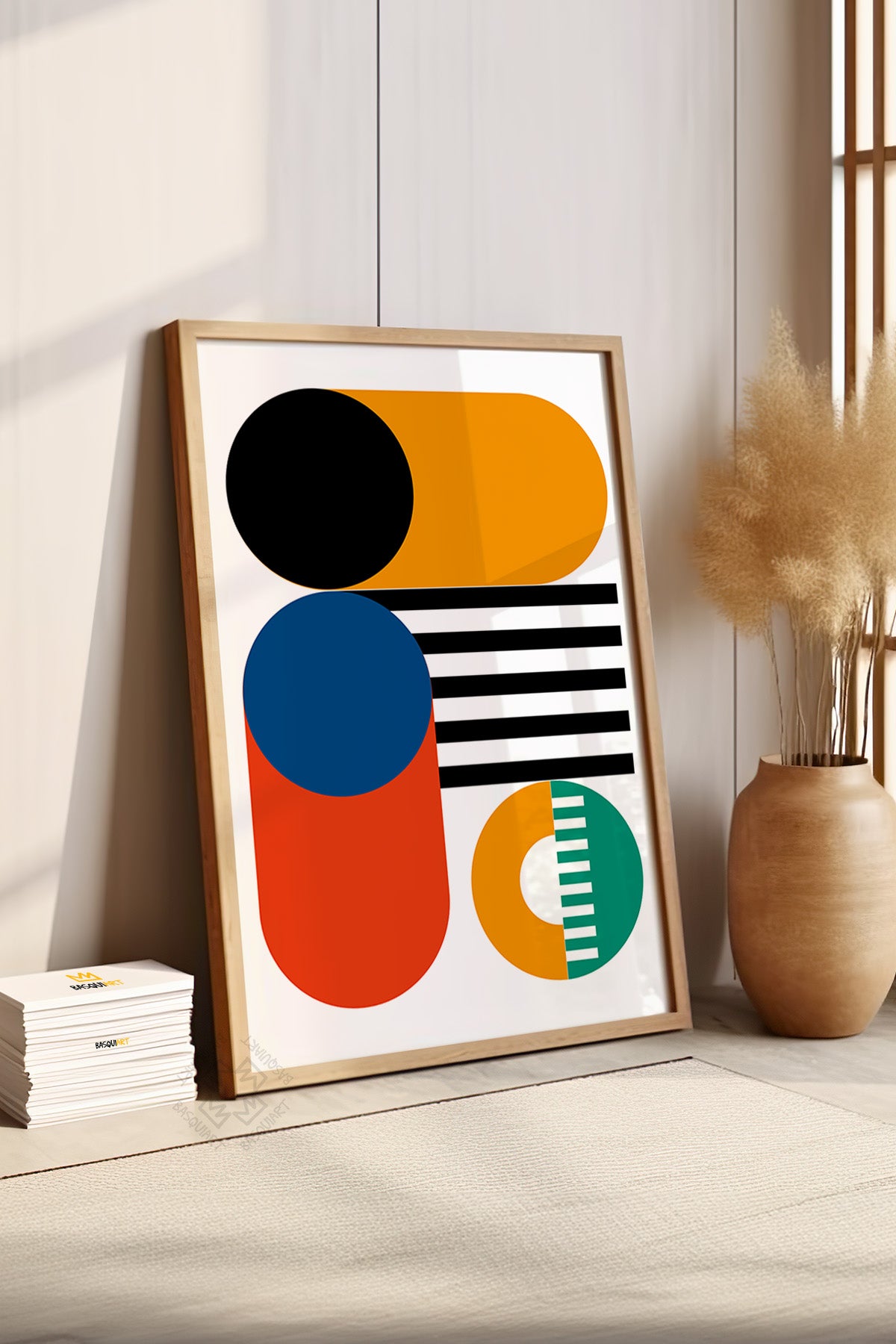 Bauhaus Serisi Ahşap Çerçeveli Poster, Tablo No:4