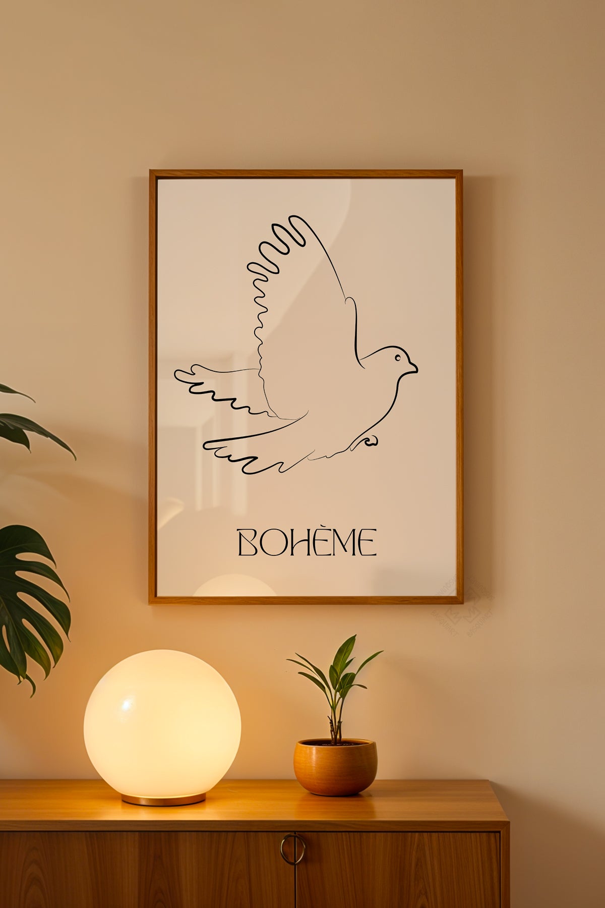 Bohemian Serisi Ahşap Çerçeveli Poster, Tablo No:78