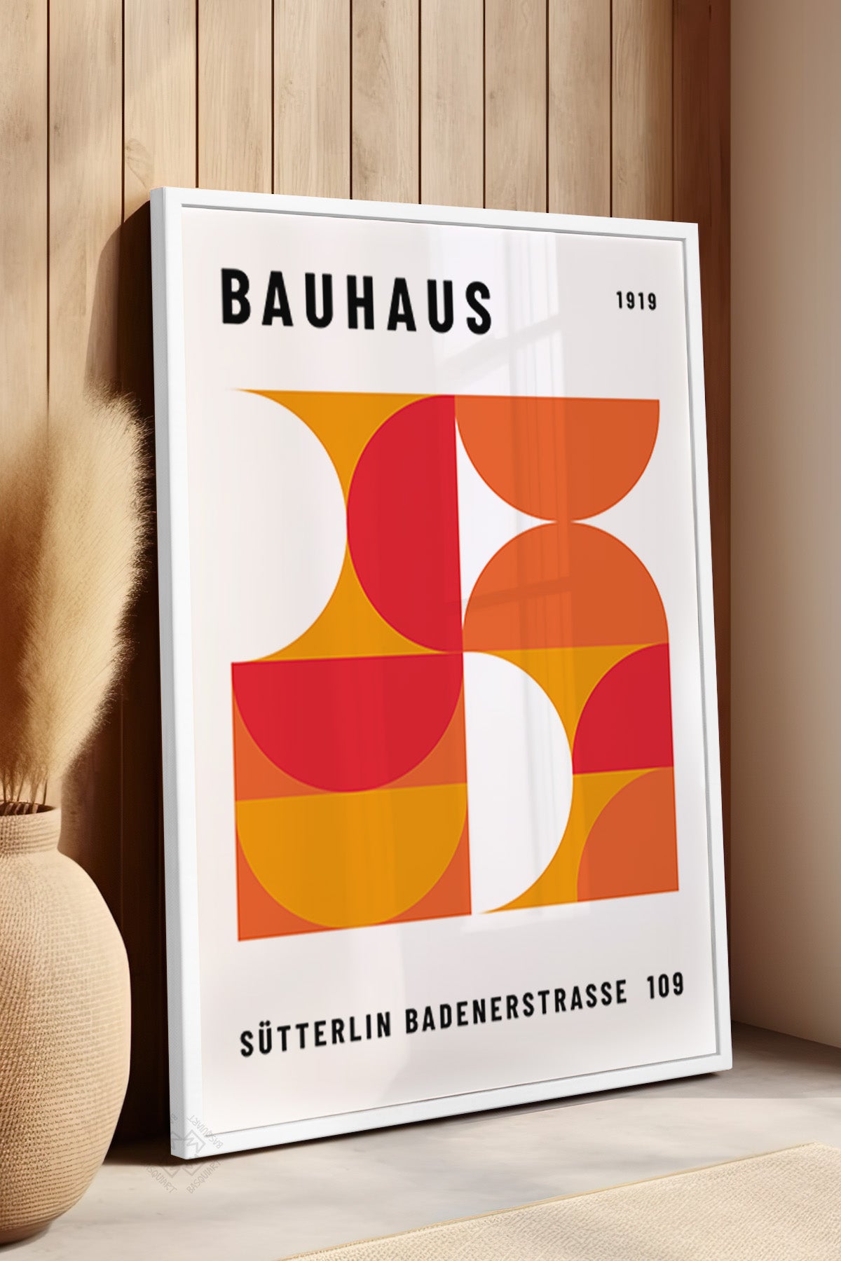 Bauhaus Serisi Beyaz Çerçeveli Poster, Tablo No:91
