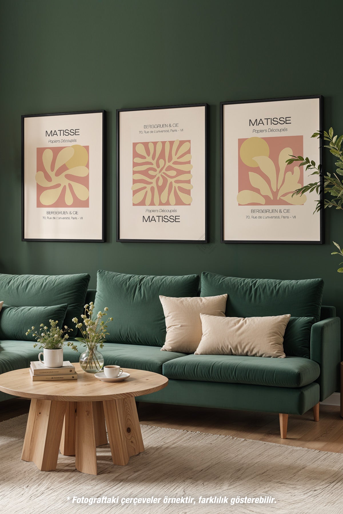 Dekoratif Matisse 3'lü Siyah Çerçeveli Poster, Tablo Seti No:36