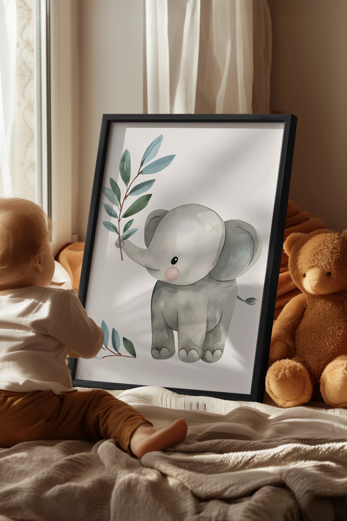 Çocuk Odası, Bebek Odası Siyah Çerçeveli Poster, Tablo No:84