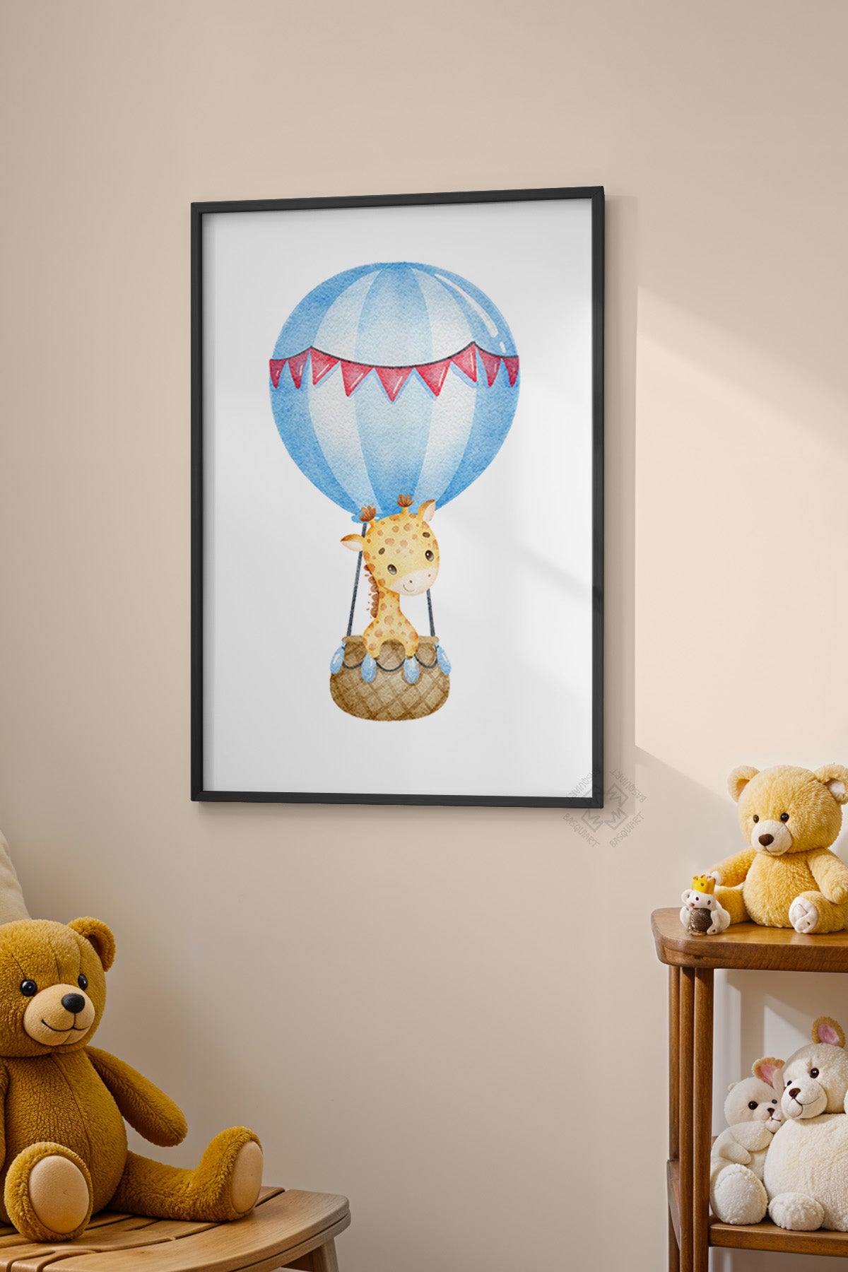 Çocuk Odası, Bebek Odası Siyah Çerçeveli Poster, Tablo No:7