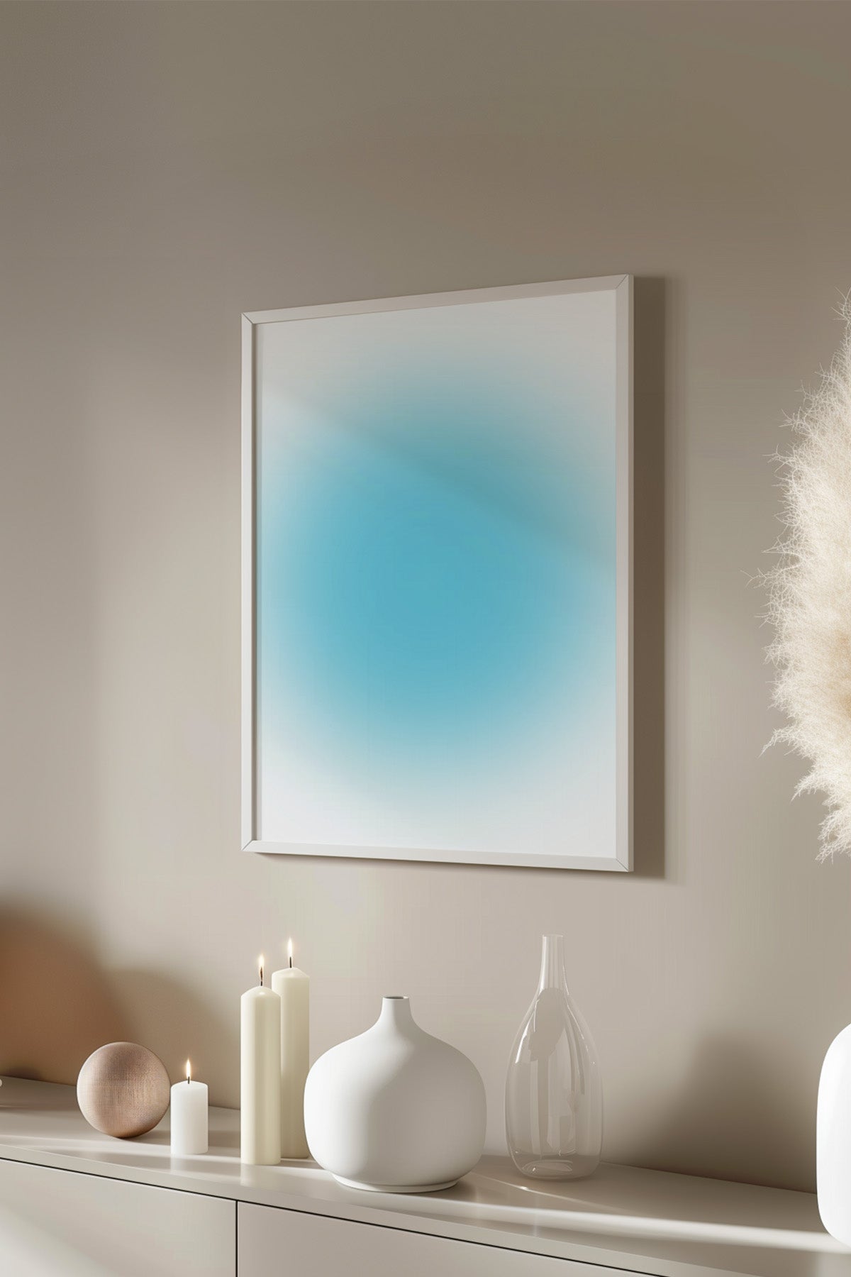 Aura Serisi Beyaz Çerçeveli Poster, Tablo No:86