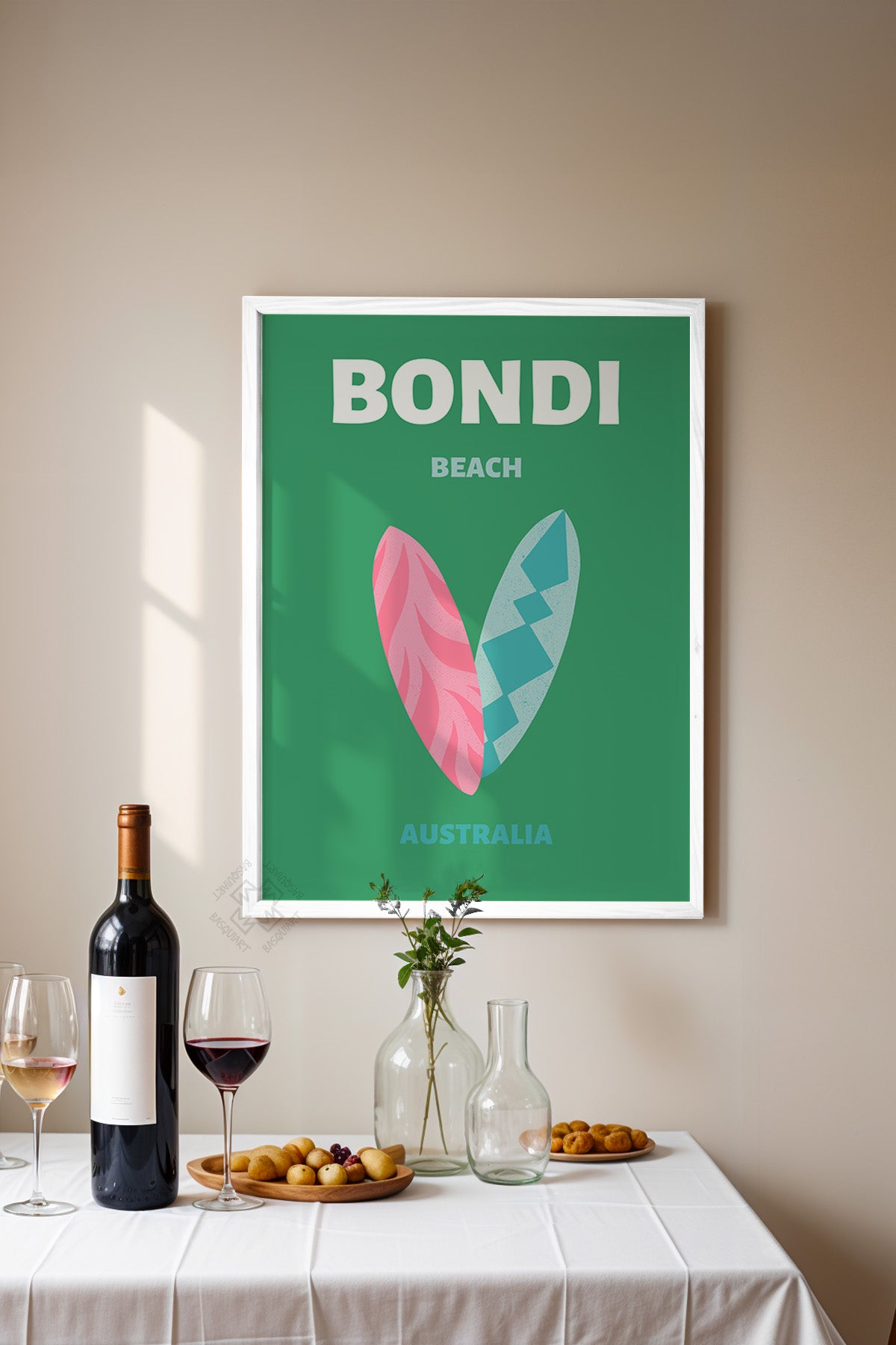 Şehir Serisi Beyaz Çerçeveli Poster, Tablo Duvar Dekoru No:8