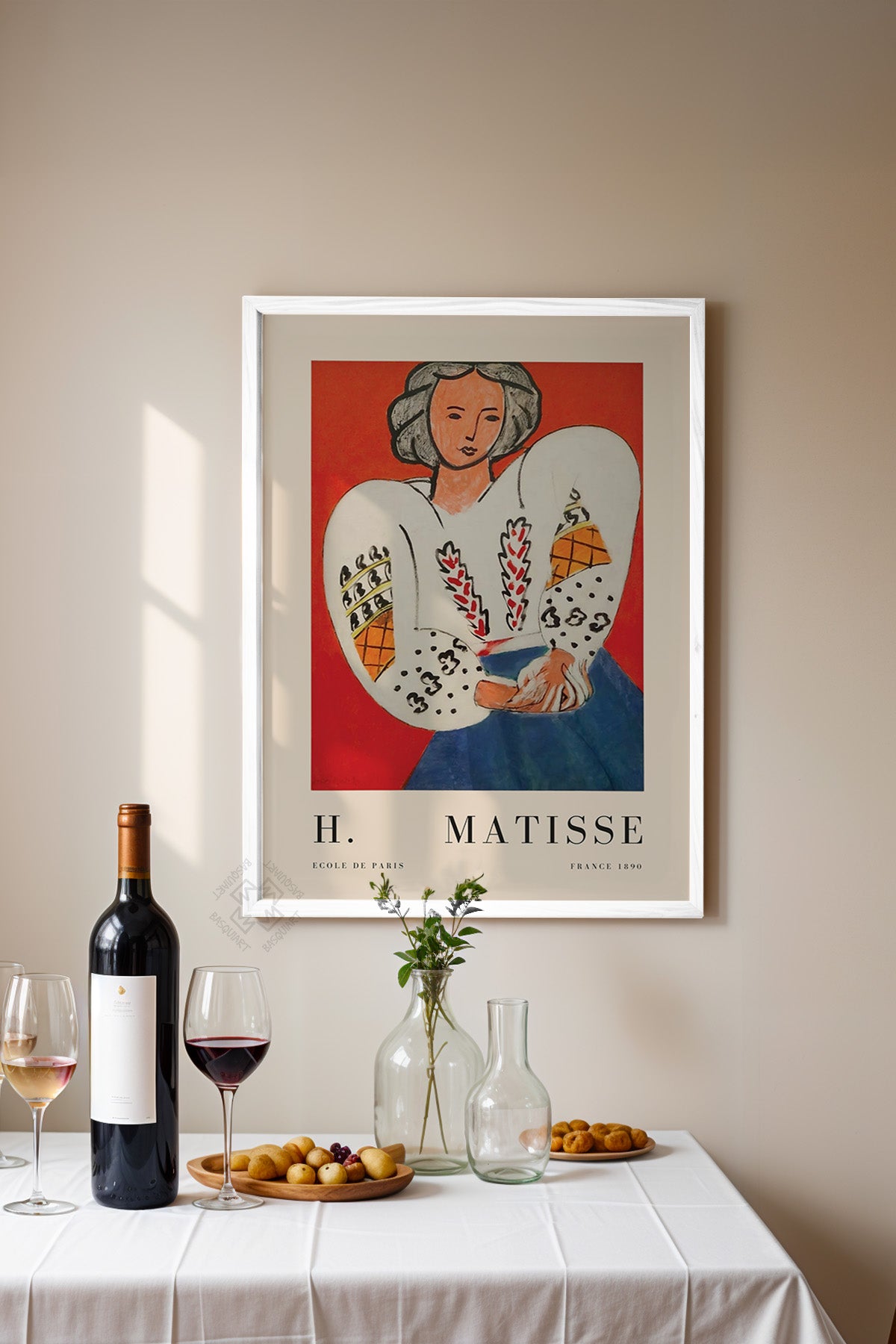 Henri Matisse Serisi Beyaz Çerçeveli Poster, Tablo Duvar Dekoru No:15