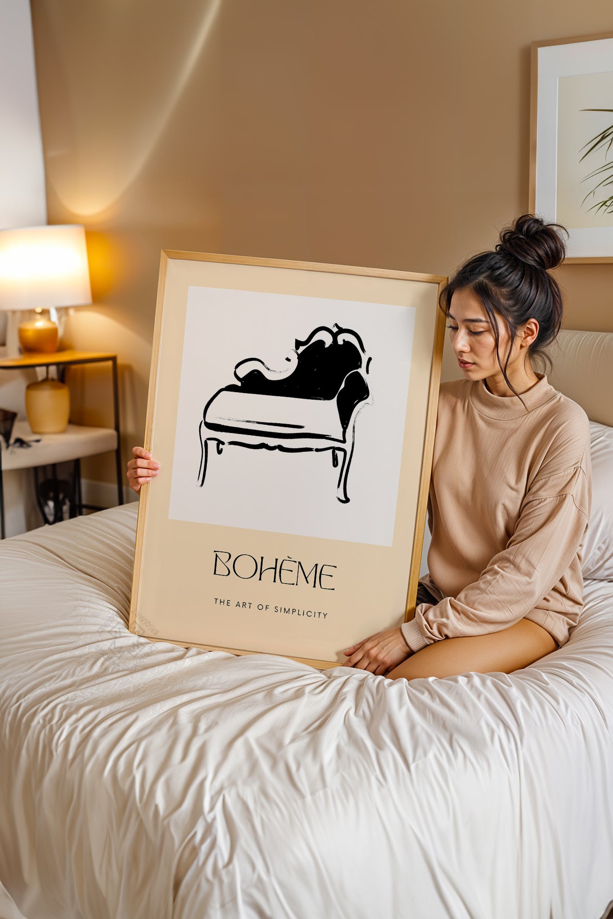 Bohemian Serisi Ahşap Çerçeveli Poster, Tablo No:77