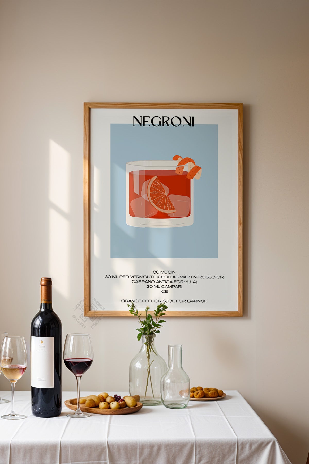Kokteyl Serisi Ahşap Çerçeveli Poster, Tablo, Cafe, Restoran, Mutfak Duvar Dekoru No:22