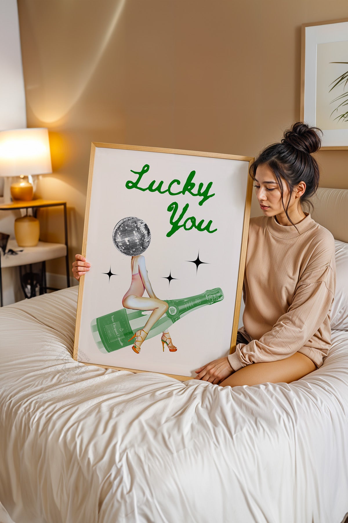 Lucky You Serisi Ahşap Çerçeveli Poster, Tablo Duvar Dekoru No:134