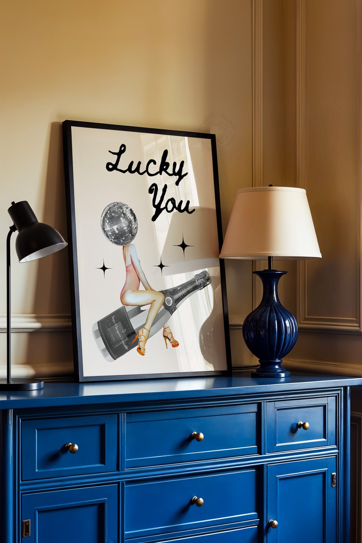 Lucky You Serisi Siyah Çerçeveli Poster, Tablo Duvar Dekoru No:110