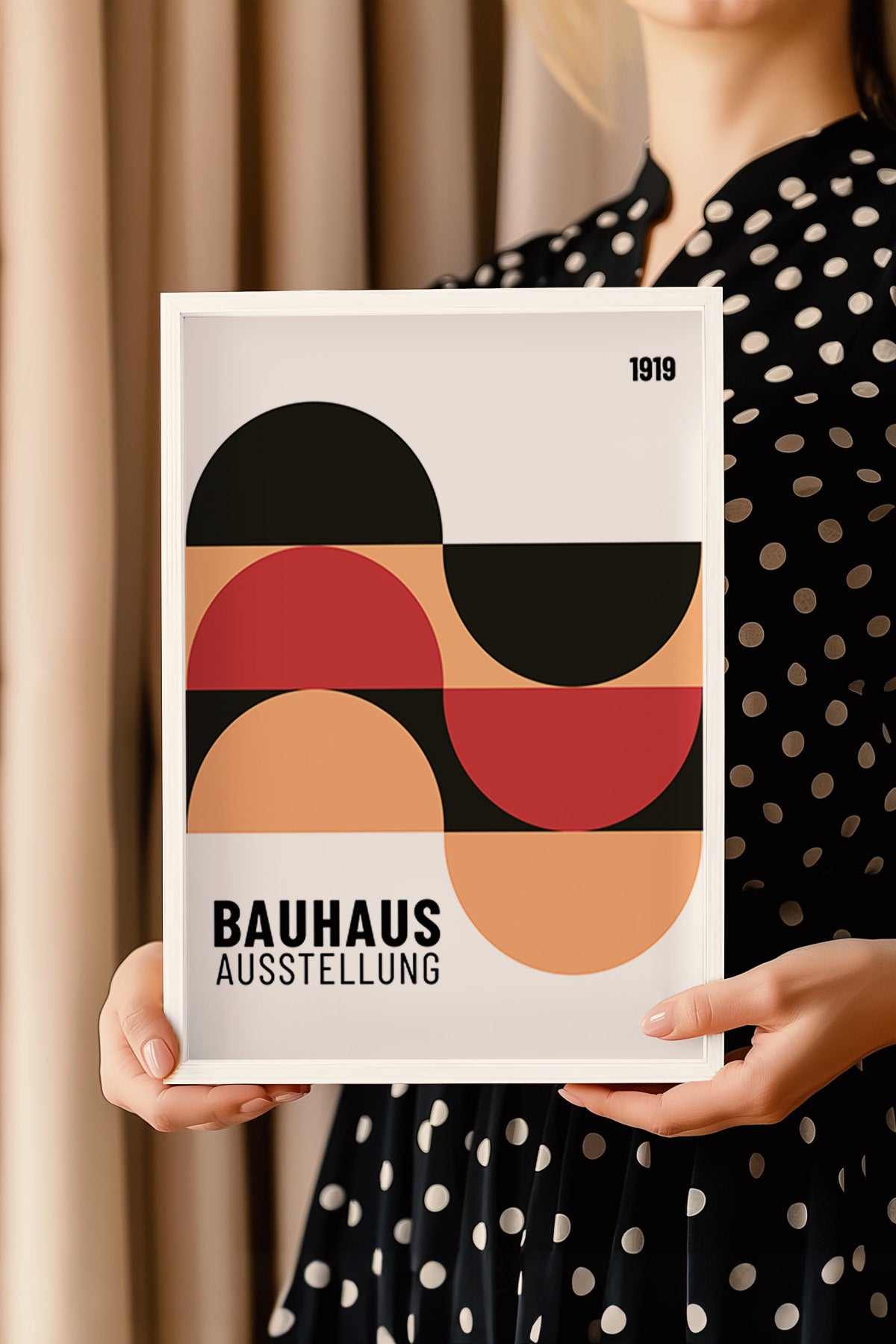 Bauhaus Serisi Beyaz Çerçeveli Poster, Tablo No:88