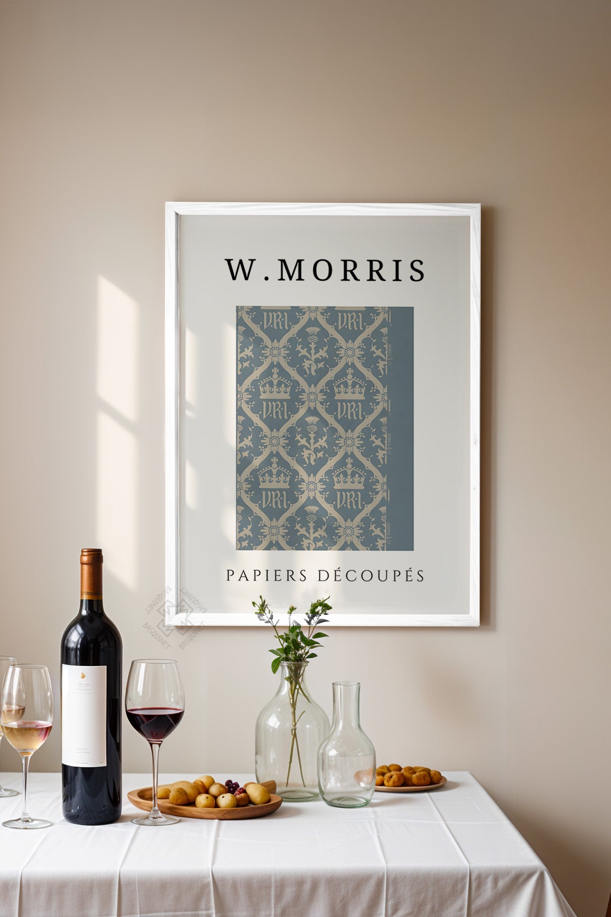 William Morris Serisi Beyaz Çerçeveli Poster, Tablo Duvar Dekoru No:21