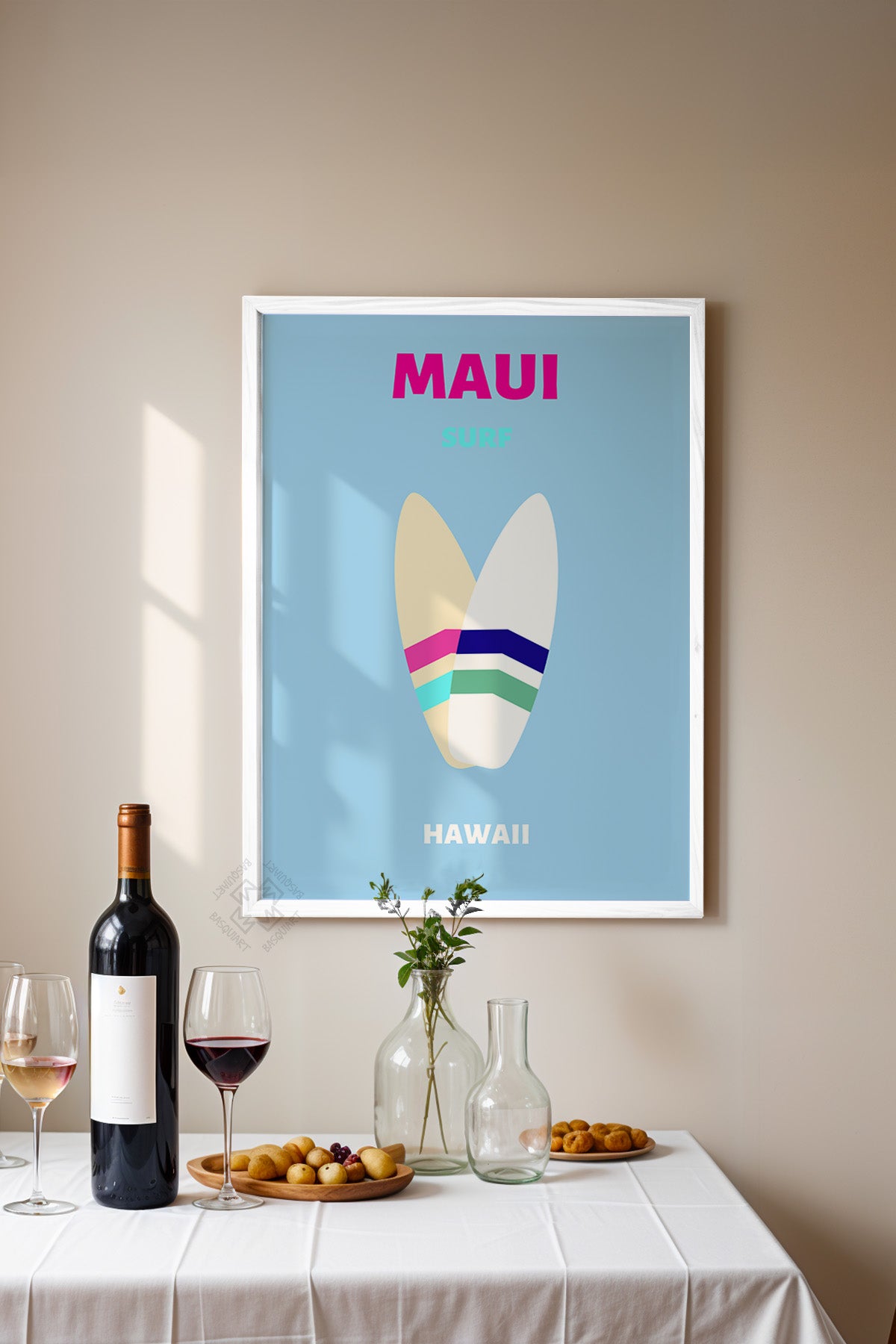 Şehir Serisi Beyaz Çerçeveli Poster, Tablo Duvar Dekoru No:14