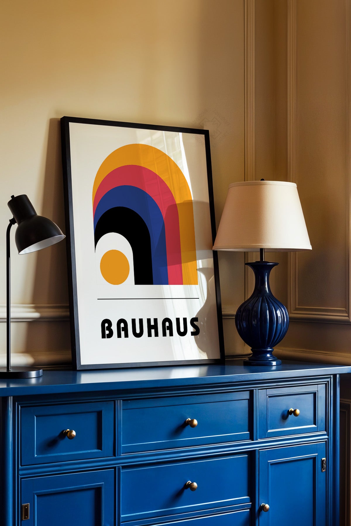 Bauhaus Serisi Siyah Çerçeveli Poster, Tablo No:111