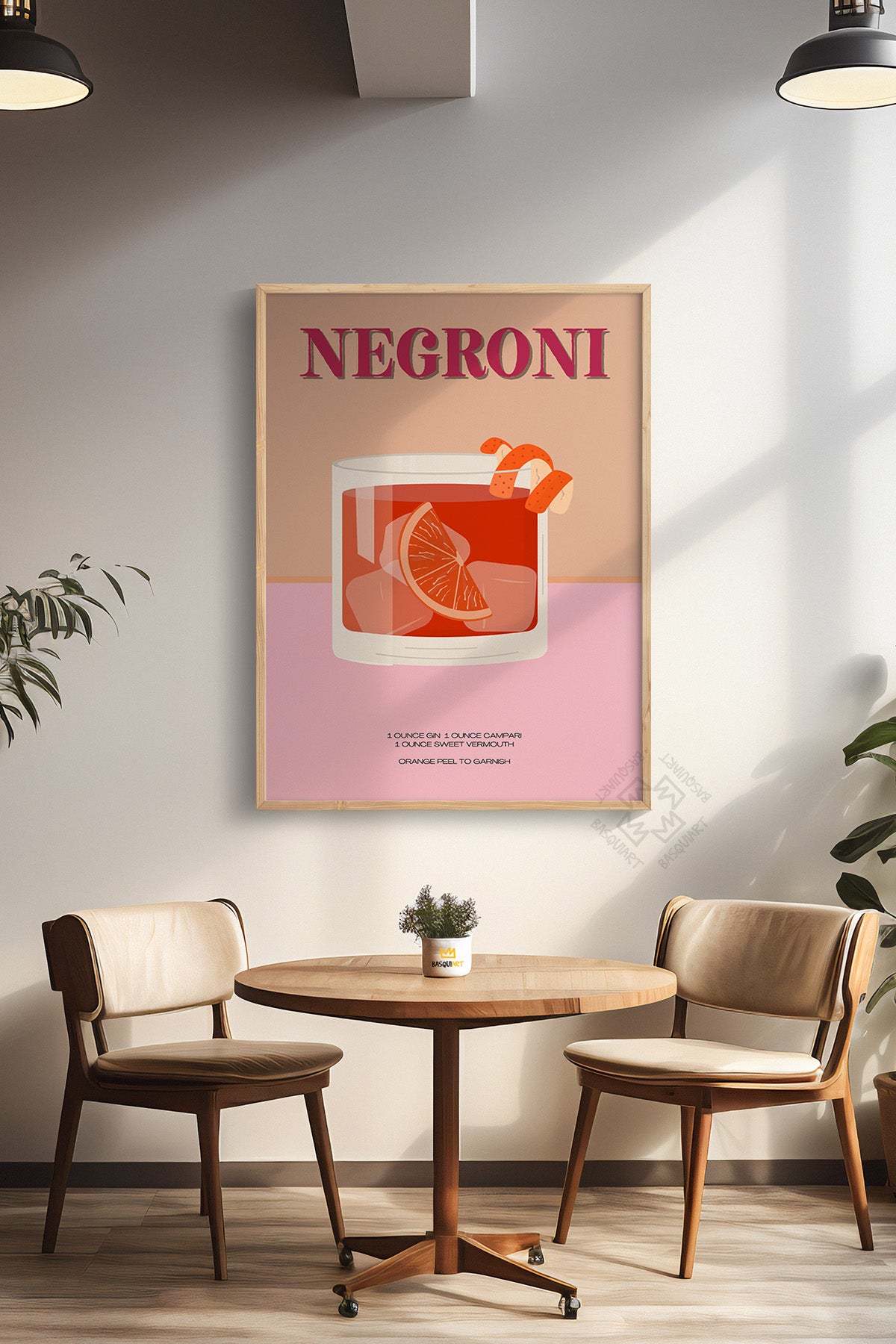 Kokteyl Serisi Ahşap Çerçeveli Poster, Tablo, Cafe, Restoran, Mutfak Duvar Dekoru No:55