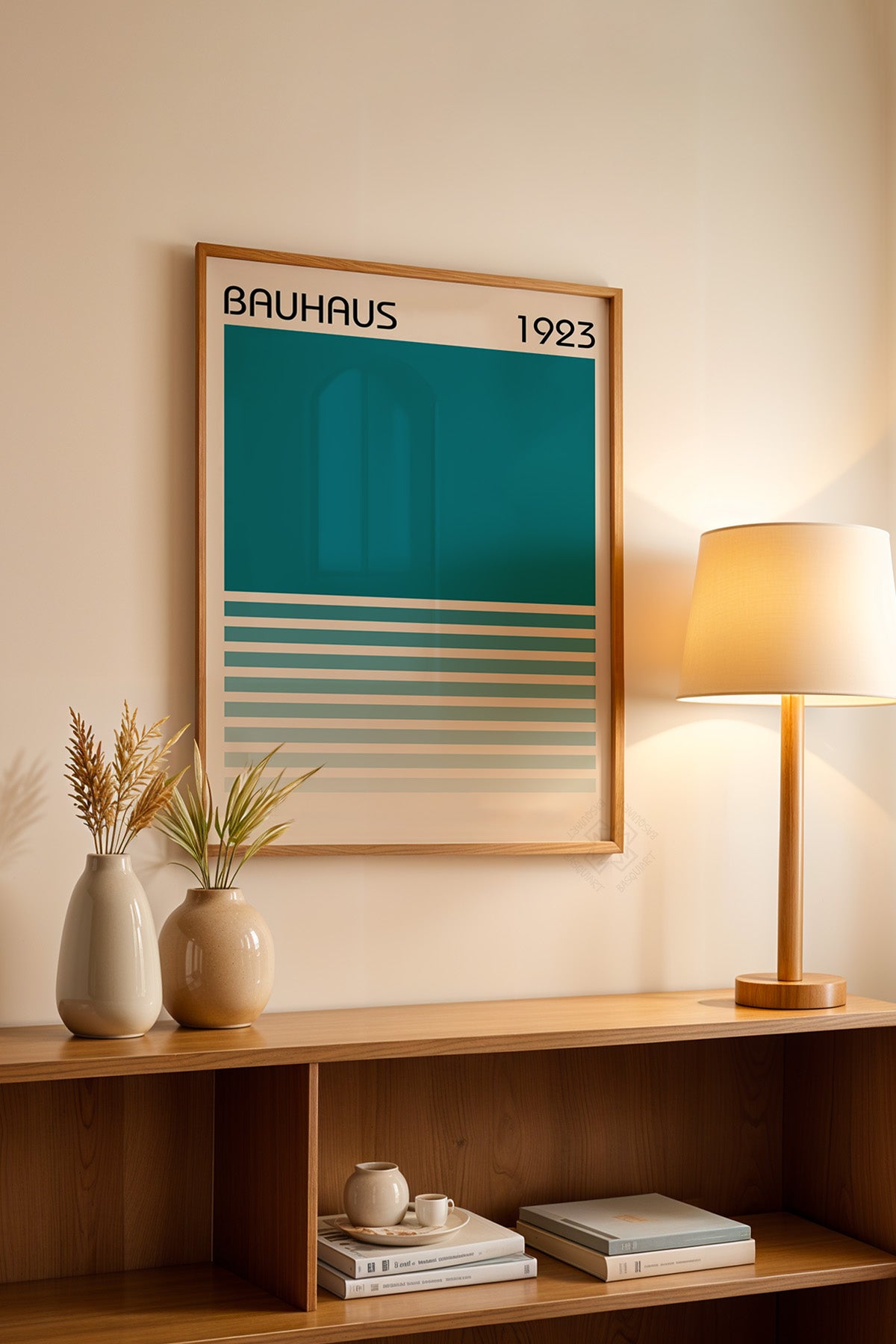 Bauhaus Serisi Ahşap Çerçeveli Poster, Tablo No:19
