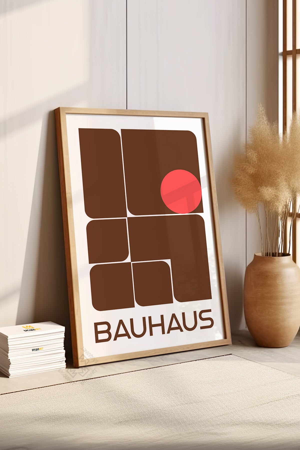 Bauhaus Serisi Ahşap Çerçeveli Poster, Tablo No:81