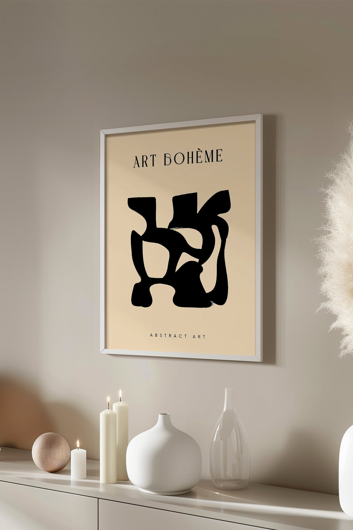 Bohemian Serisi Beyaz Çerçeveli Poster, Tablo No:137