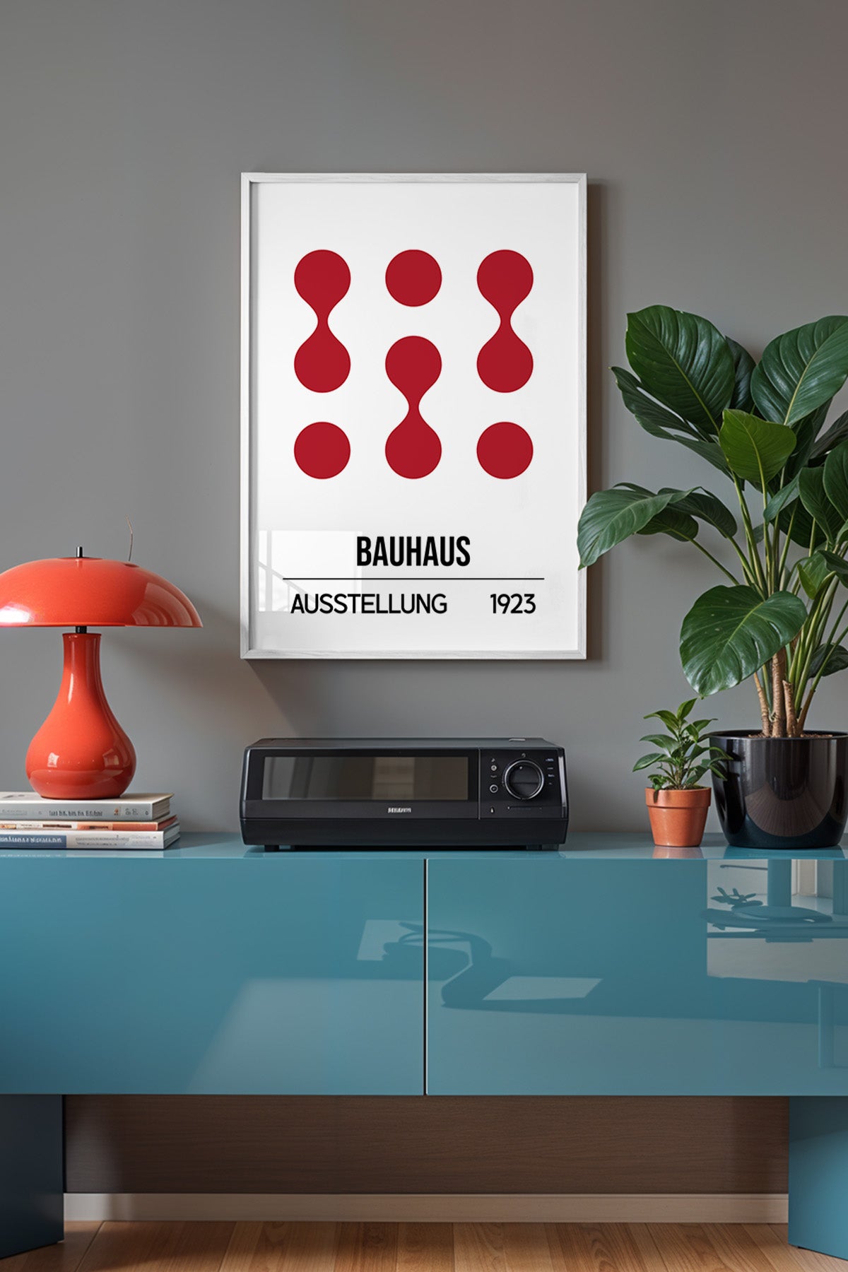 Bauhaus Serisi Beyaz Çerçeveli Poster, Tablo No:126