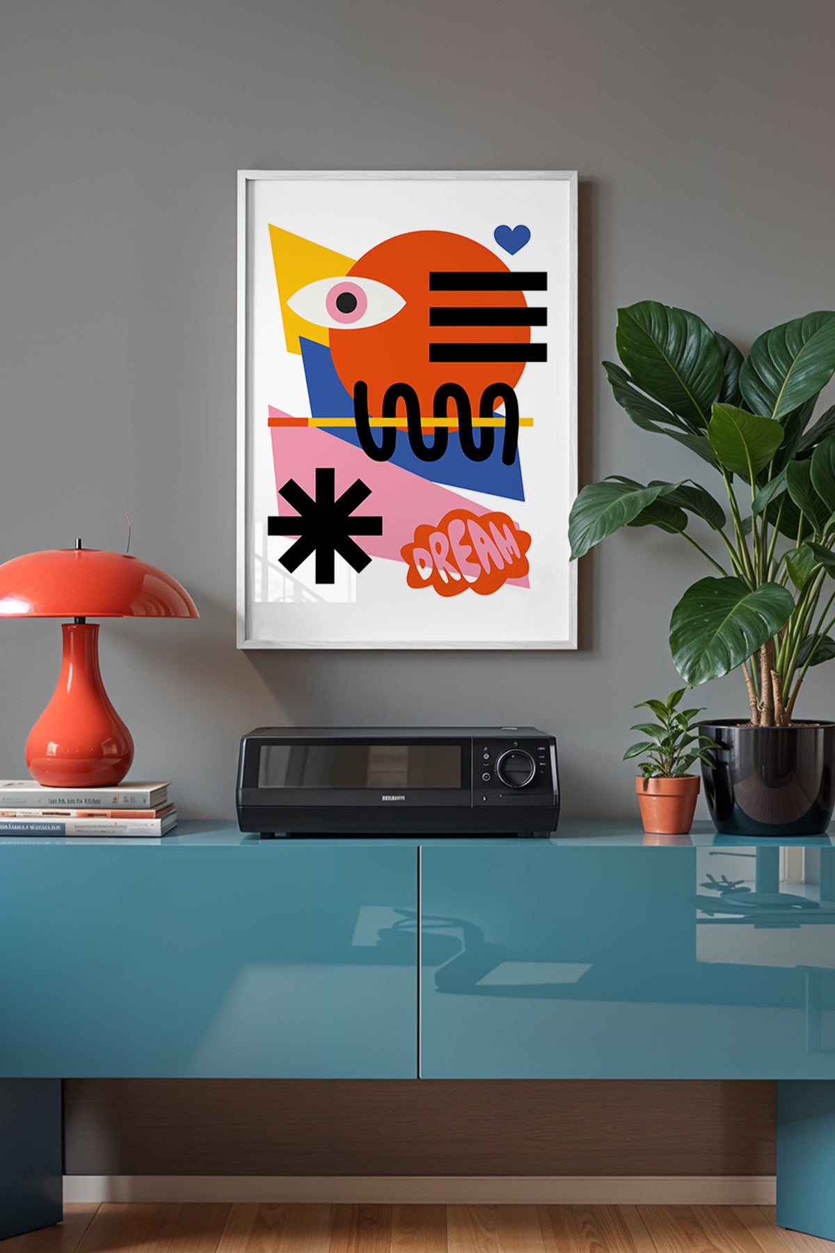 Bauhaus Serisi Beyaz Çerçeveli Poster, Tablo No:7