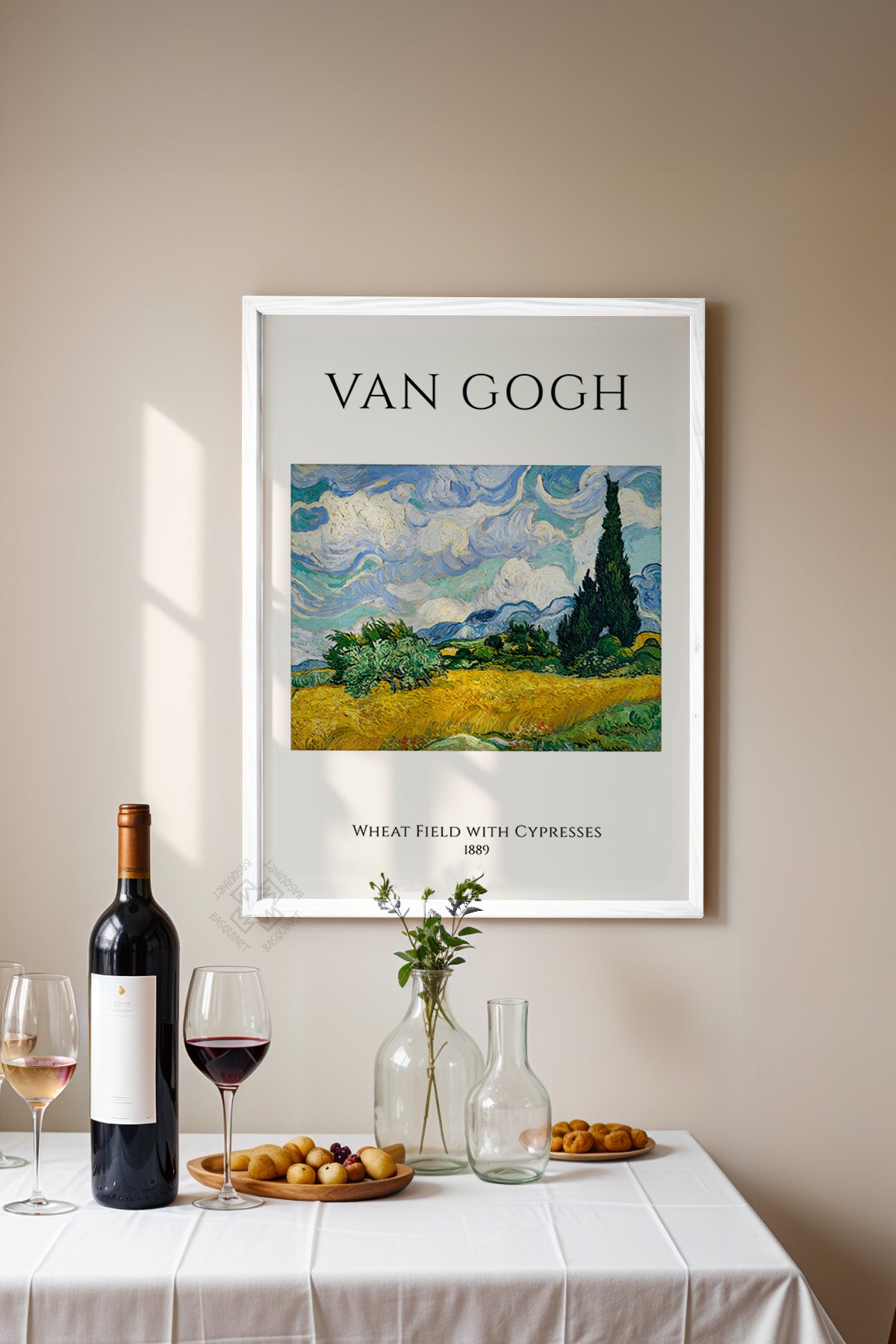 Vincent Van Gogh Serisi Beyaz Çerçeveli Poster, Tablo Duvar Dekoru No:4