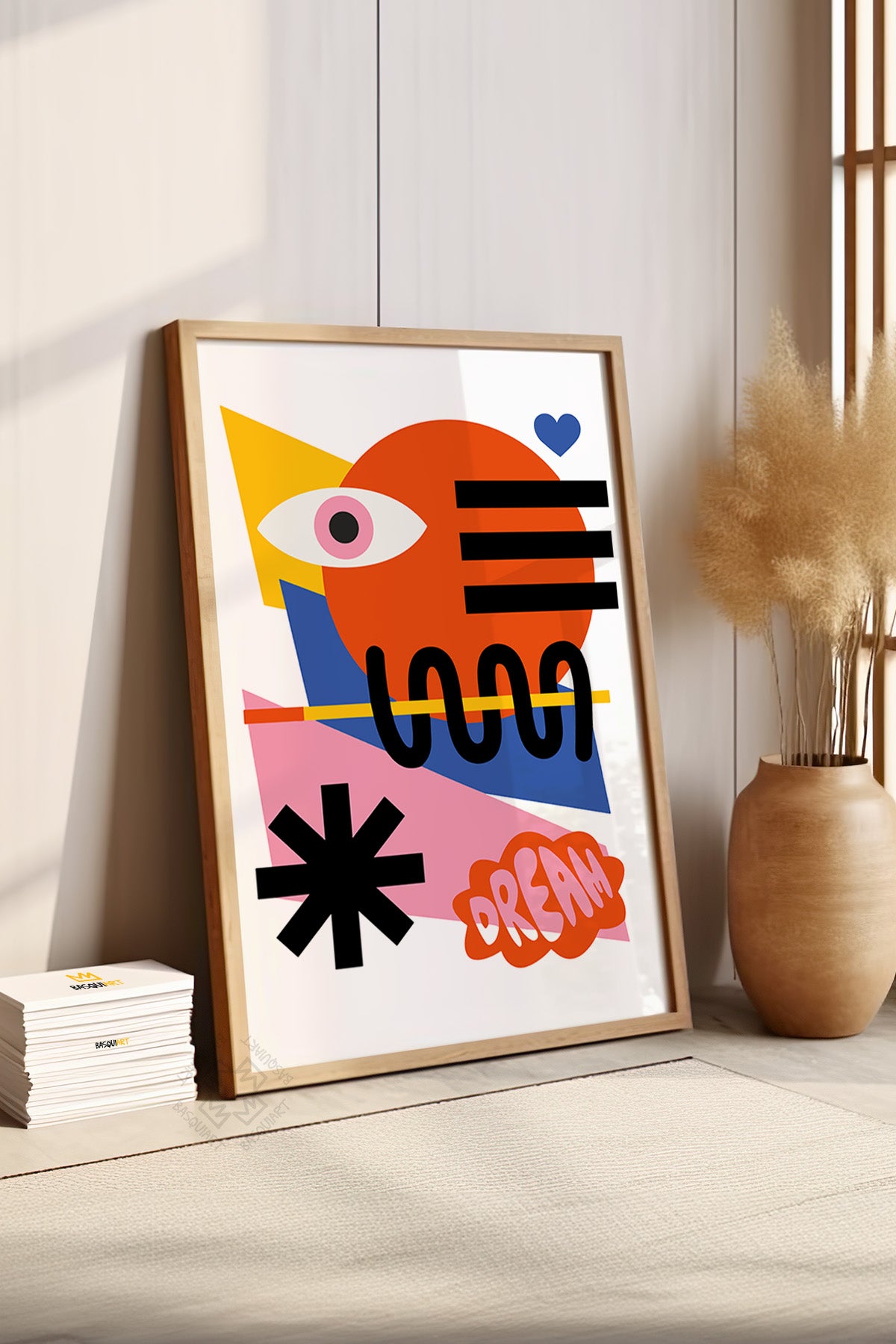 Bauhaus Serisi Ahşap Çerçeveli Poster, Tablo No:7
