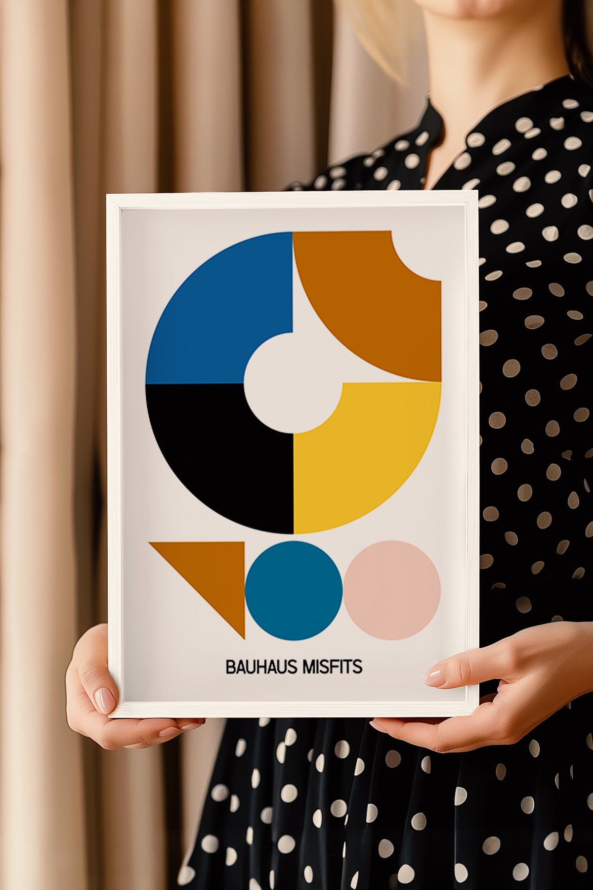 Bauhaus Serisi Beyaz Çerçeveli Poster, Tablo No:118
