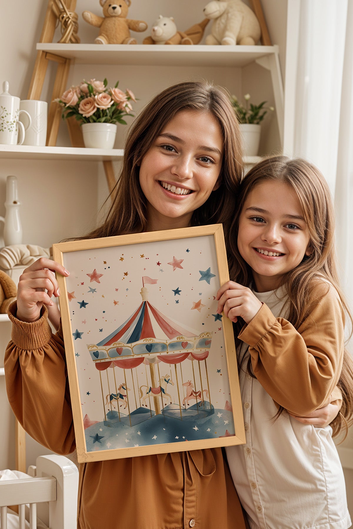 Çocuk Odası, Bebek Odası Ahşap Çerçeveli Poster, Tablo No:49