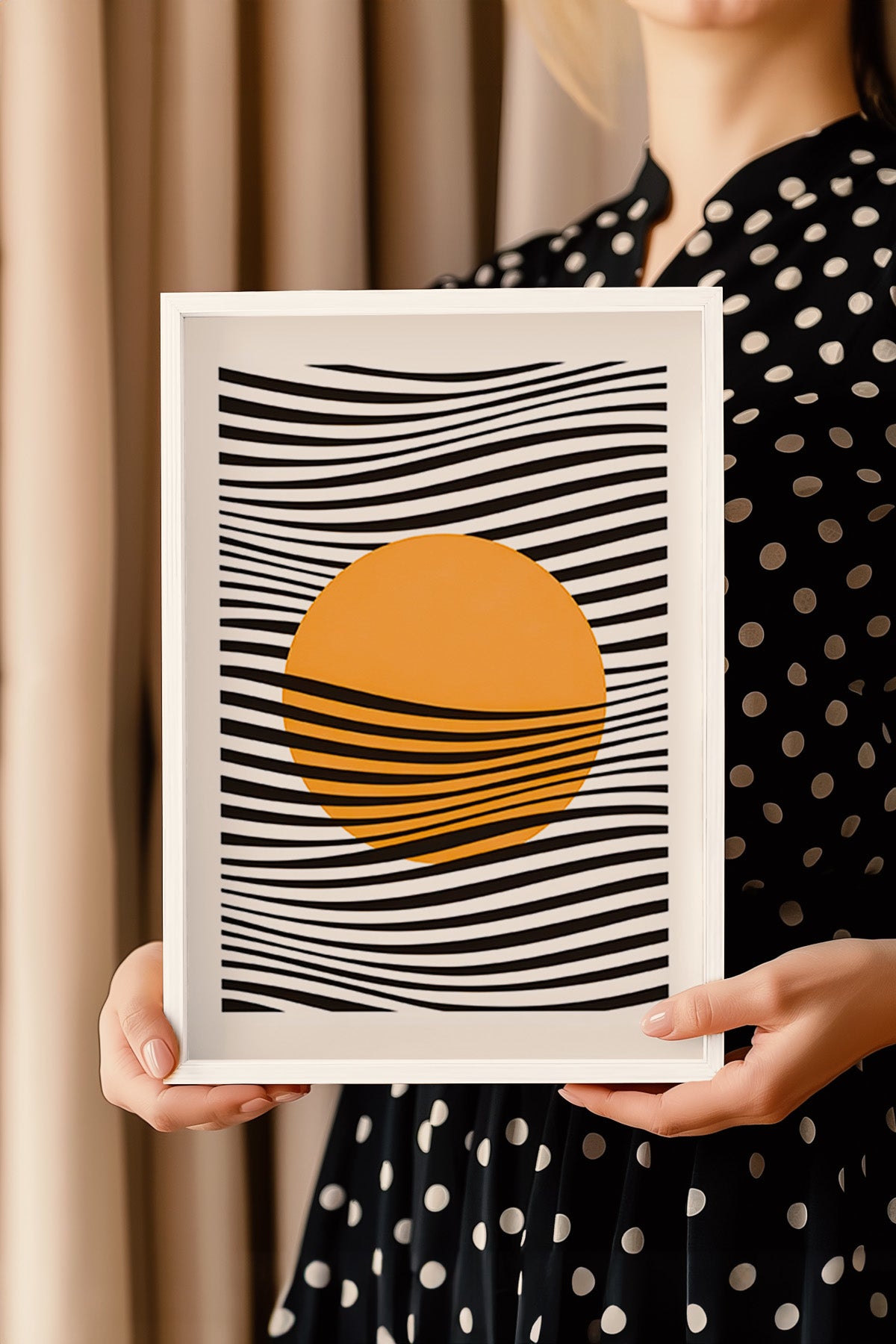 Bauhaus Serisi Beyaz Çerçeveli Poster, Tablo No:34