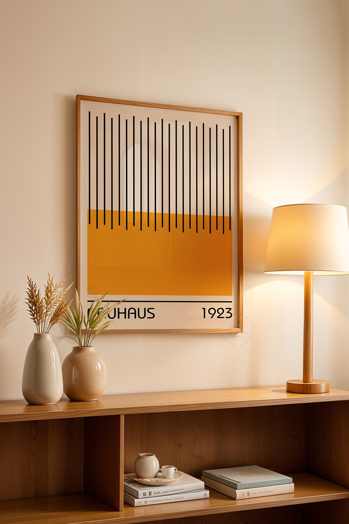 Bauhaus Serisi Ahşap Çerçeveli Poster, Tablo No:23
