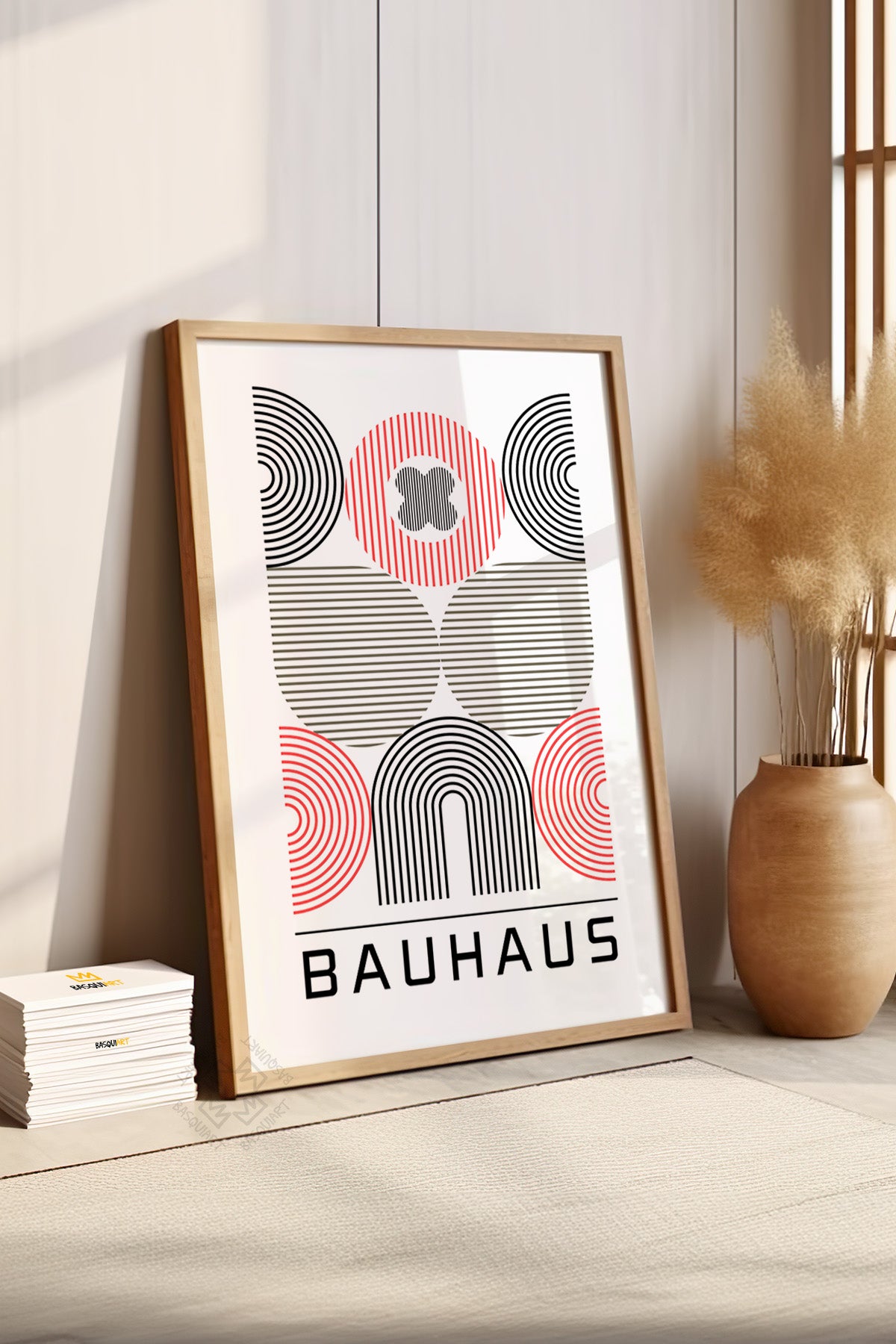 Bauhaus Serisi Ahşap Çerçeveli Poster, Tablo No:116