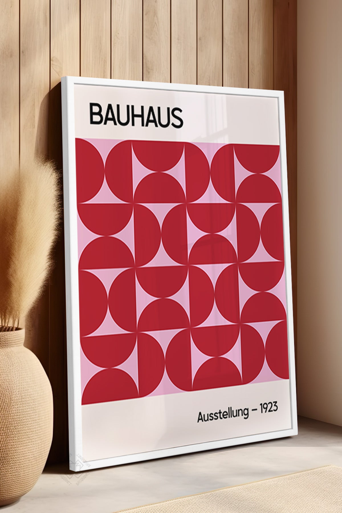 Bauhaus Serisi Beyaz Çerçeveli Poster, Tablo No:123